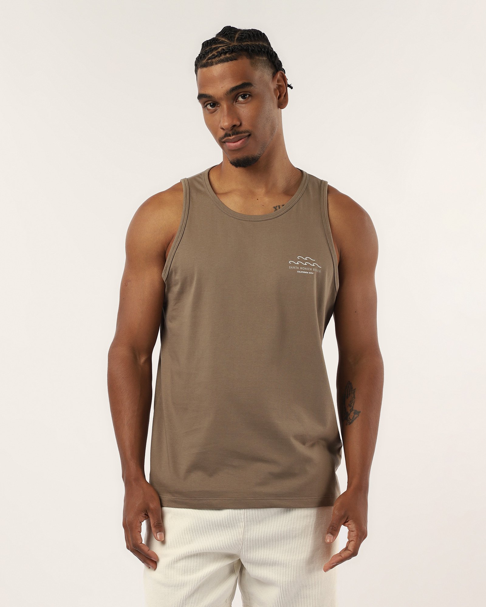 Regata masculina regular Santa Monica Beach marrom