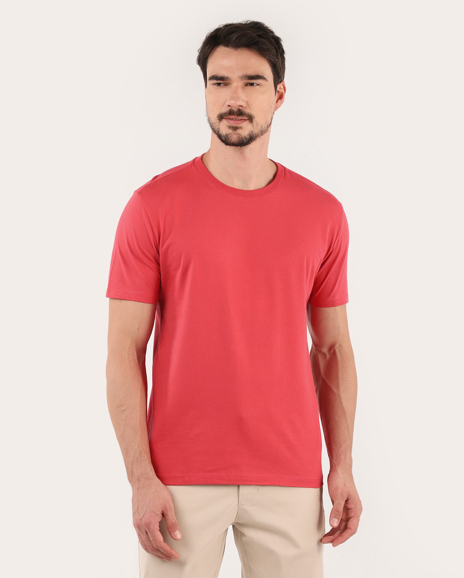 Camiseta masculina Essencial Regular - Vermelho