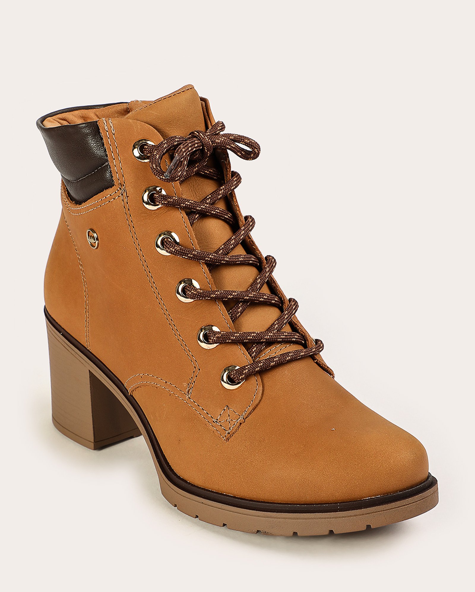 Bota feminina ankle boot com cadarço - Marrom | Dakota