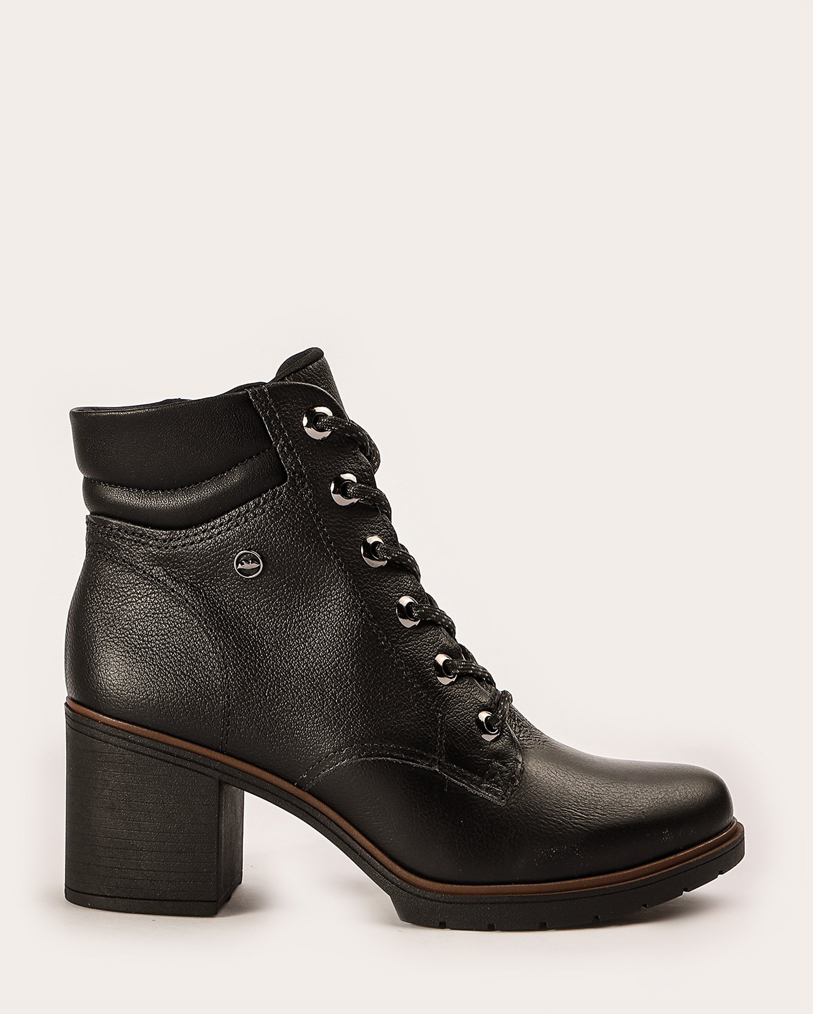 Bota feminina ankle boot com cadarço - Preto | Dakota