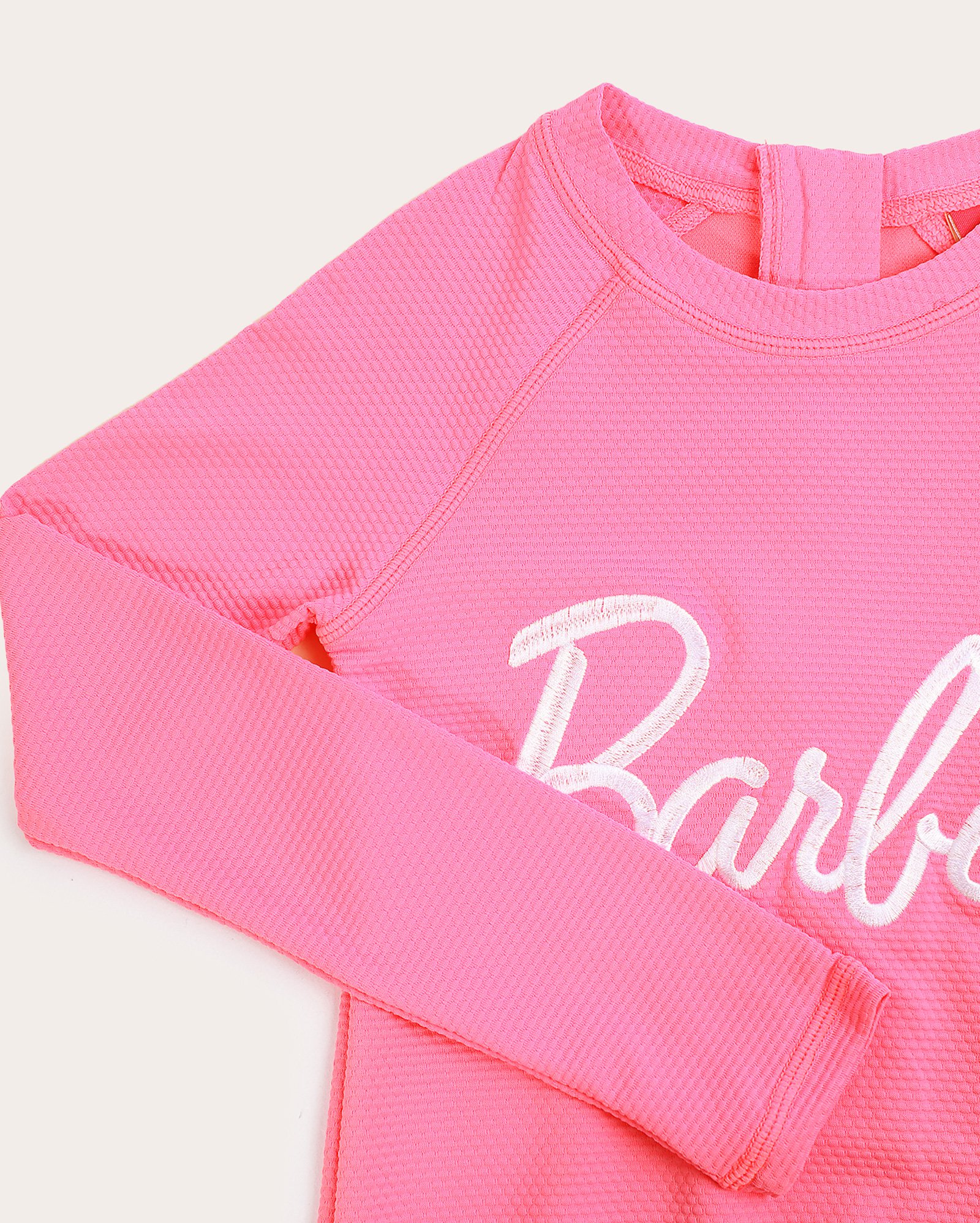 Maiô infantojuvenil texturizado Barbie 4-16A rosa | Mattel