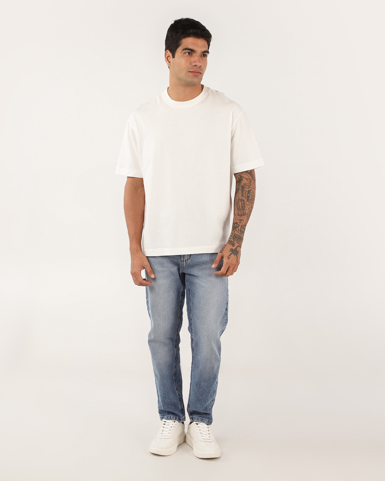 Camiseta masculina relaxed algodão agroecológico - Branco