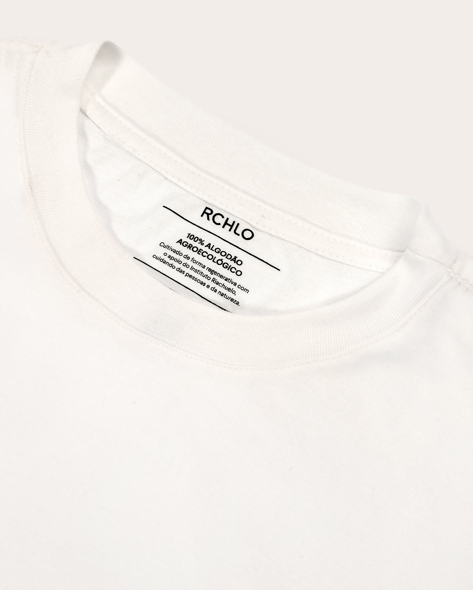 Camiseta masculina relaxed algodão agroecológico - Branco — foto 4