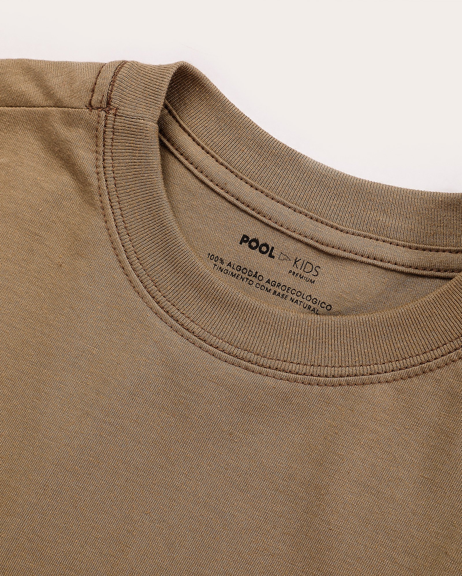 Camiseta infantil relaxed de algodão agroecológico 4-10A - Marrom Claro | Riachuelo