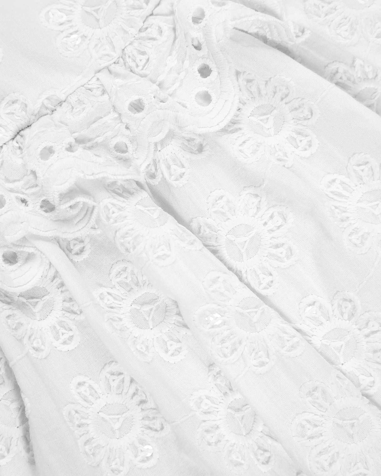 Vestido longo infantil com bordado paetê 4-10A branco 