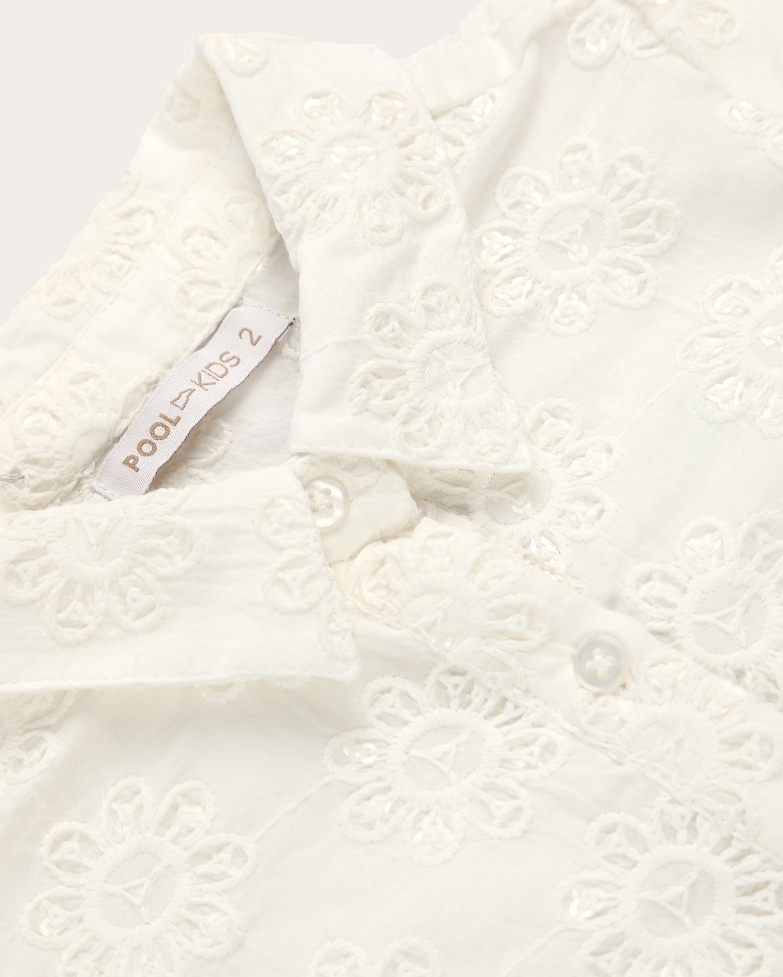 Camisa infantil em laise 1-4A off-white