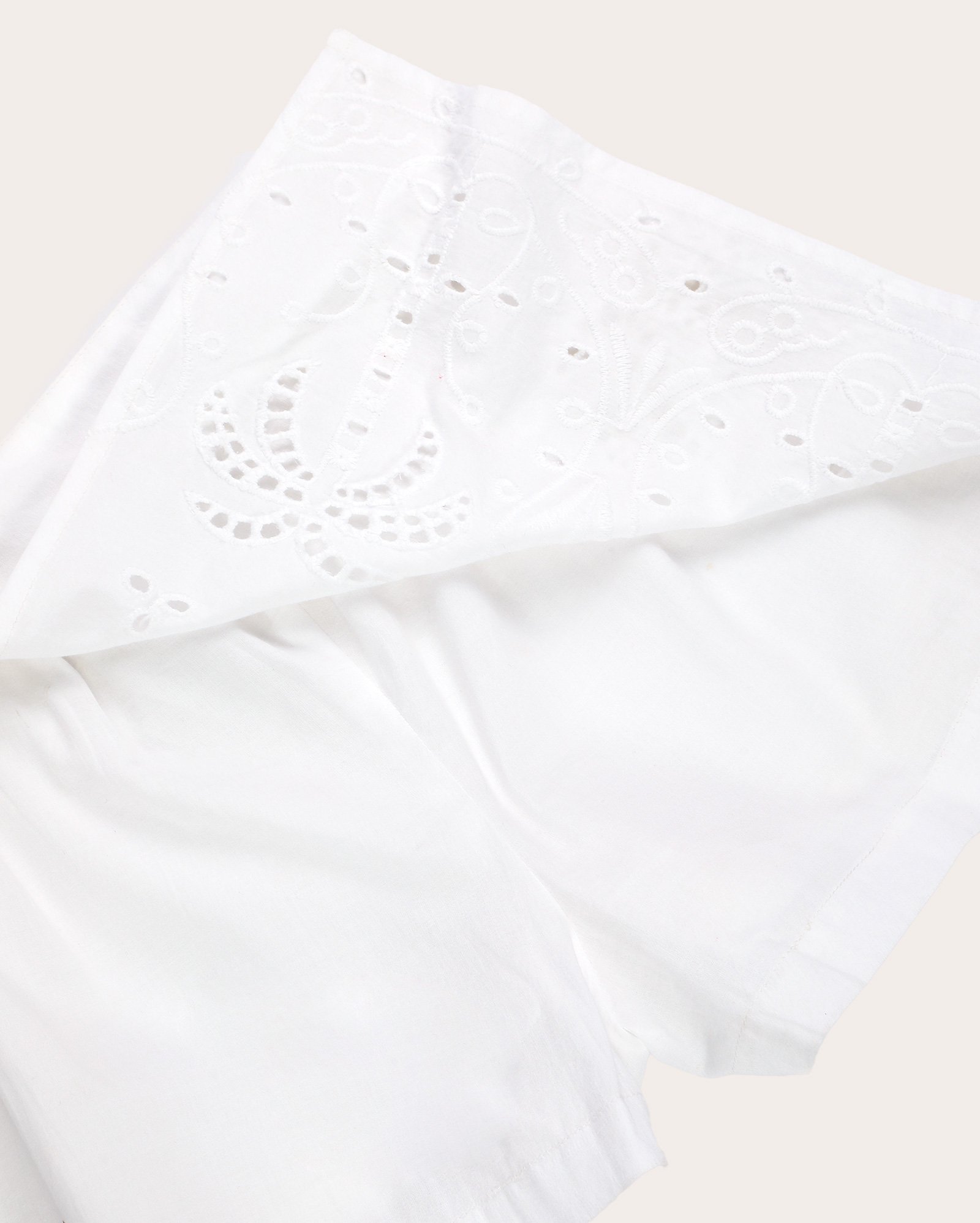 Short-saia infantil com bordado em laise 4-10A branco