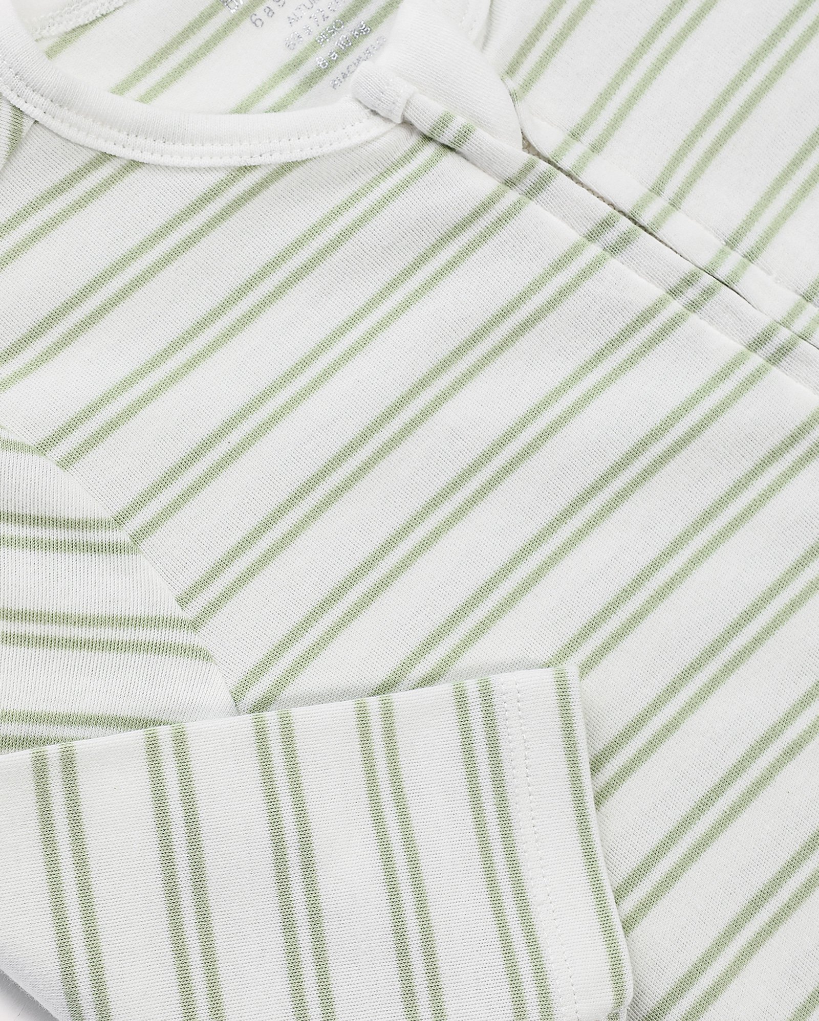 Macacão bebê com pezinho listrado verde | Baby Way