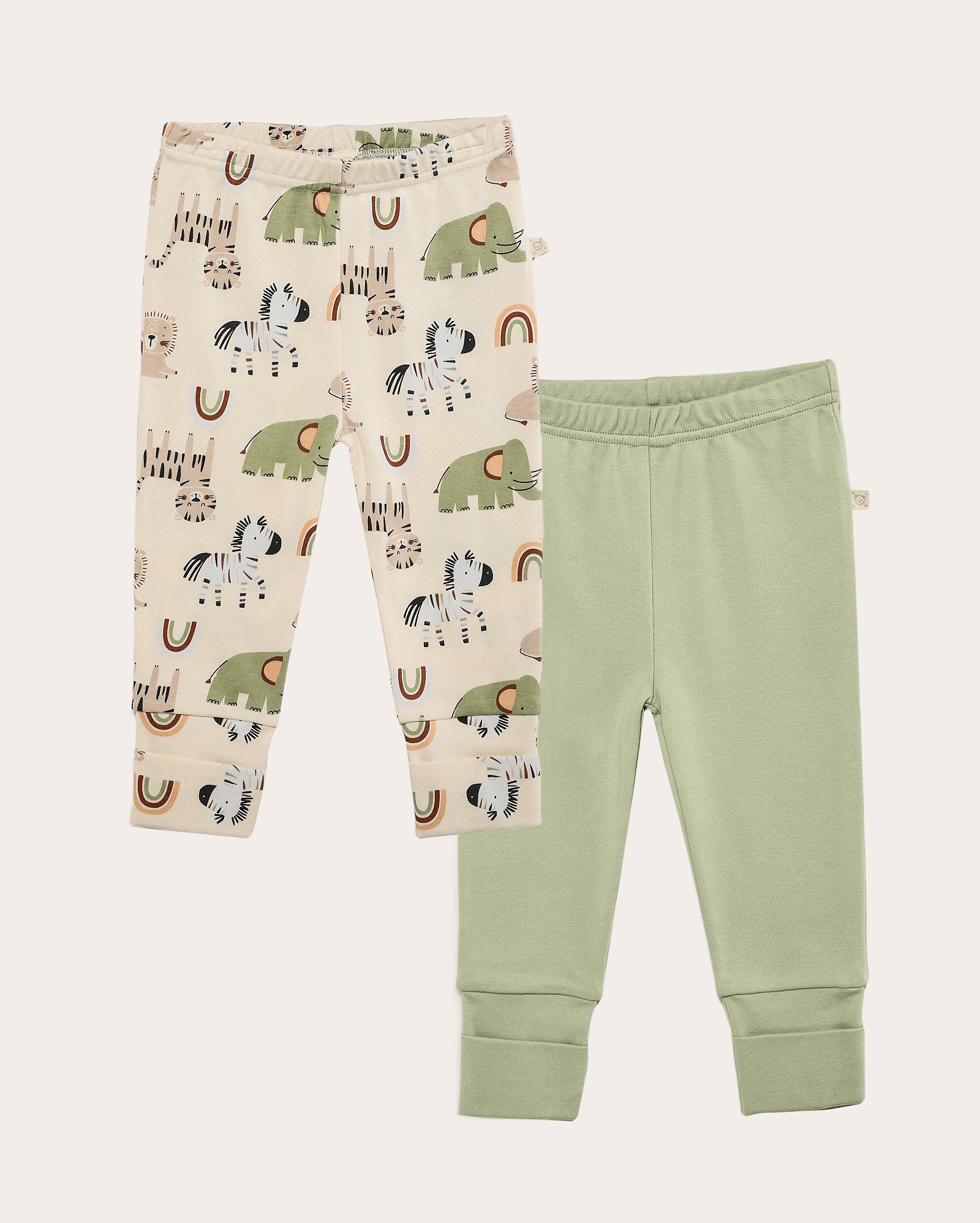Kit calça bebê 2 peças em malha estampa zoo multicor | Baby Way