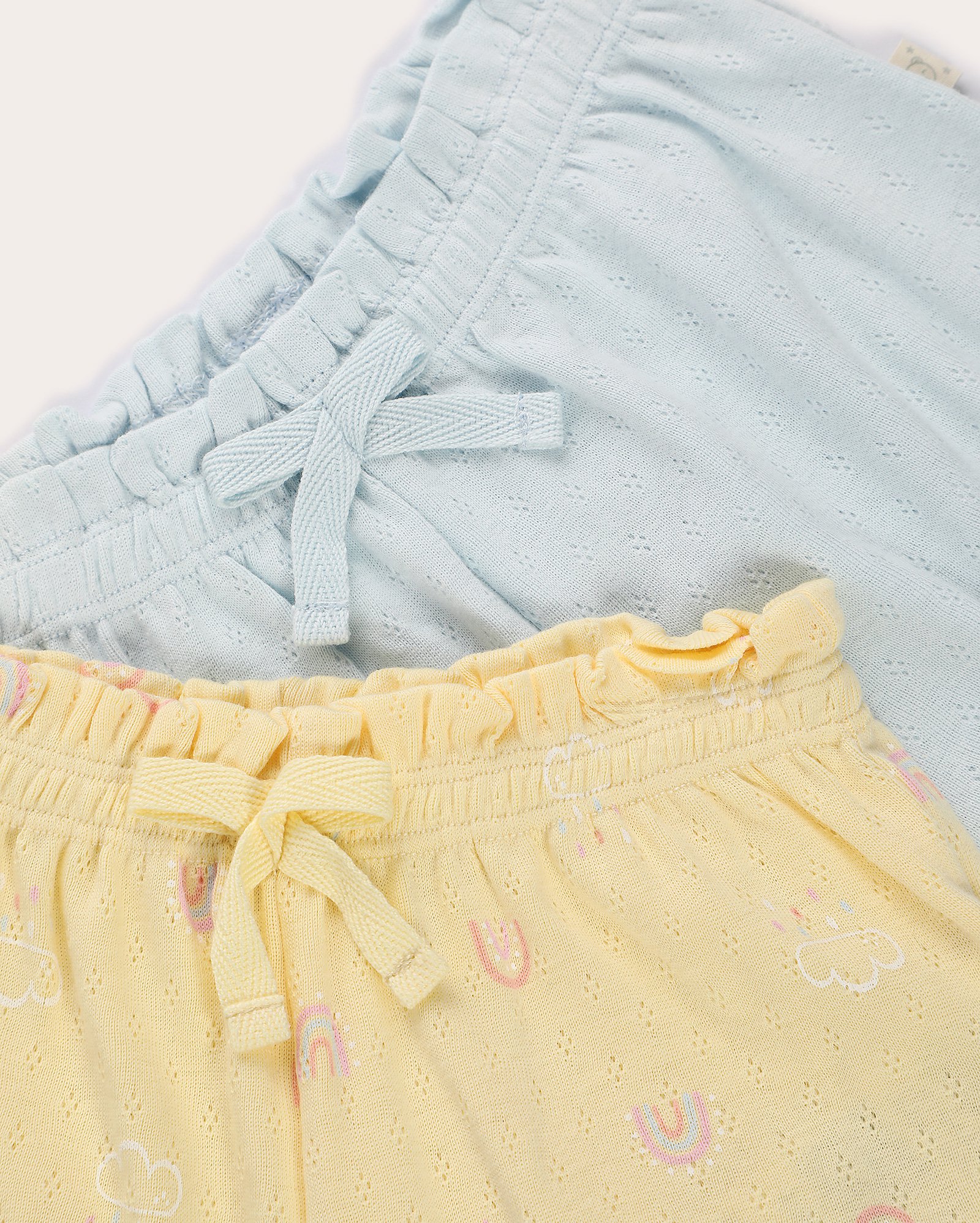 Kit short bebê 2 peças texturizado arco-íris multicor