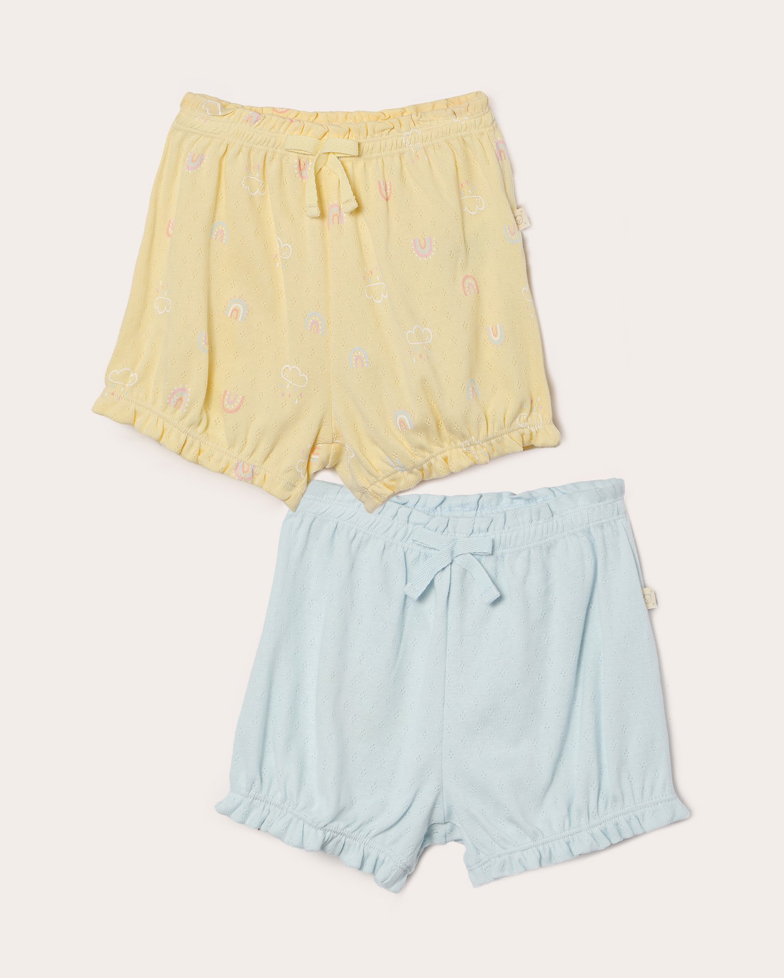 Kit short bebê 2 peças texturizado arco-íris multicor