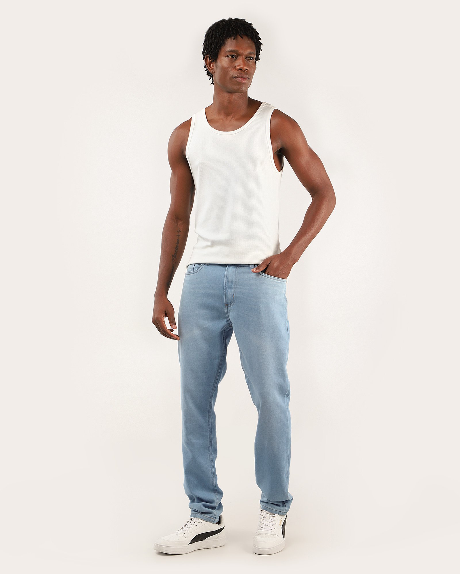 Calça jeans masculina Comfy skinny - Jeans Claro | Pool Jeans