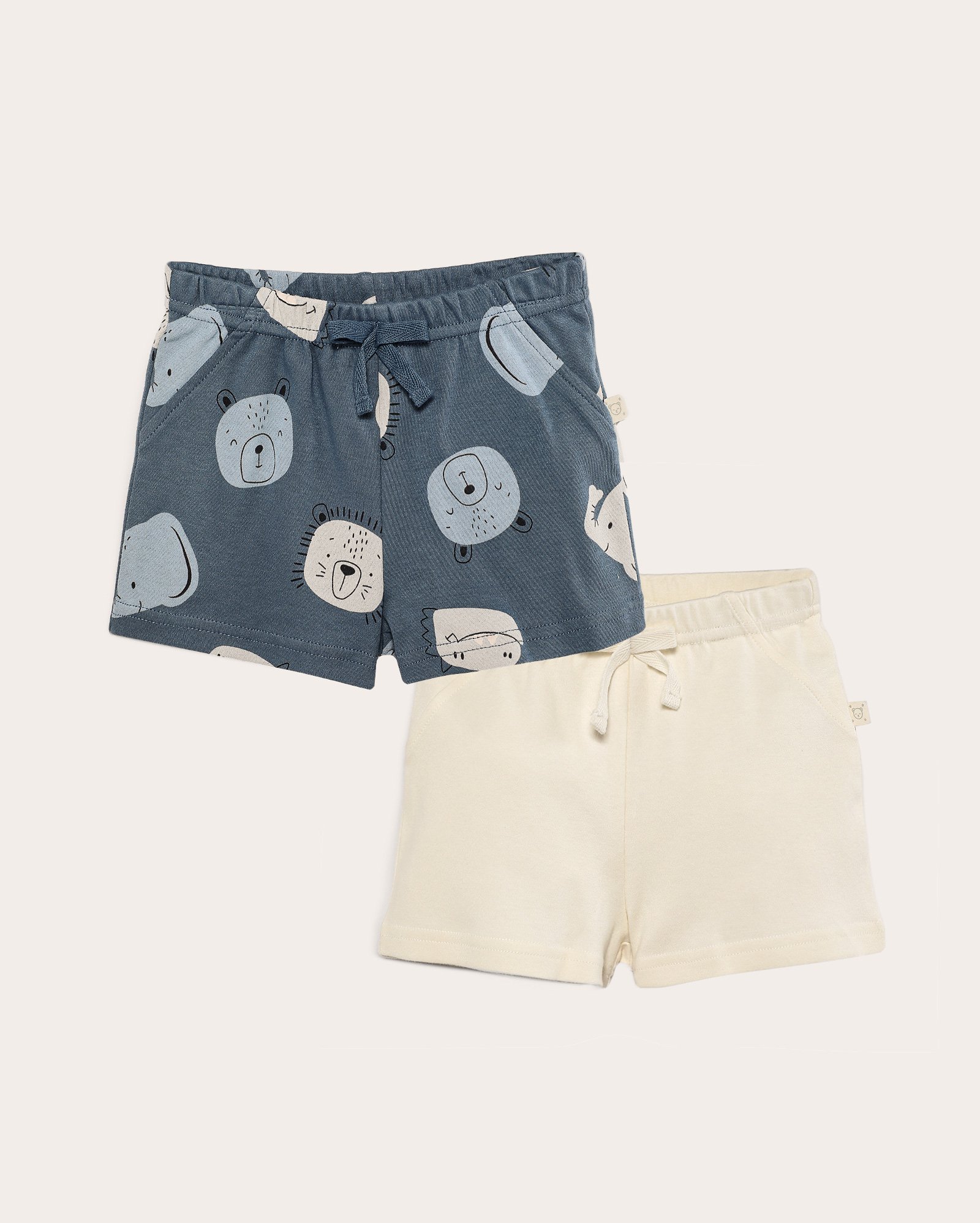 Kit short bebê 2 peças com elástico bichinhos multicor | Baby Way