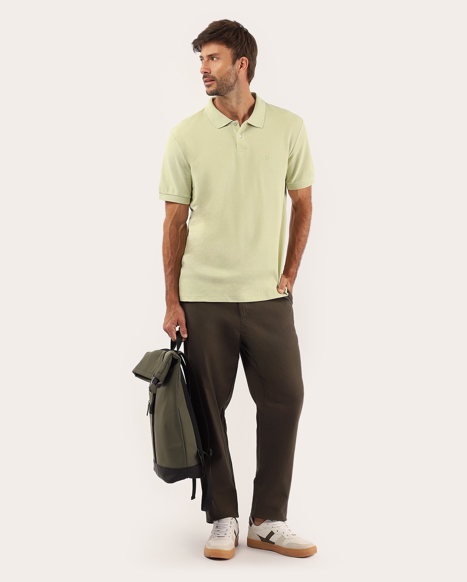 Camisa polo masculina Pool Legacy regular piquet - Verde Claro