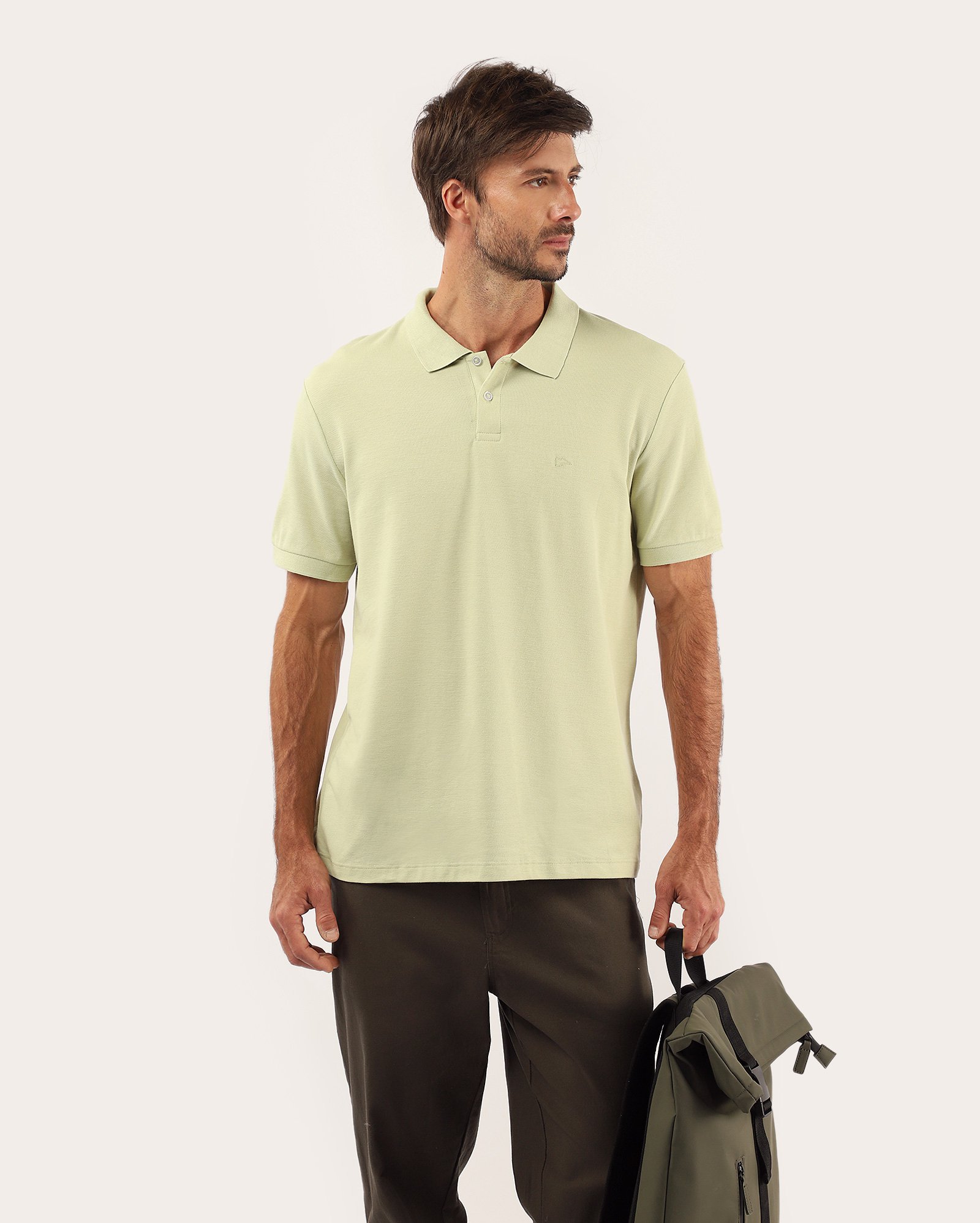 Camisa polo masculina Pool Legacy regular piquet - Verde Claro