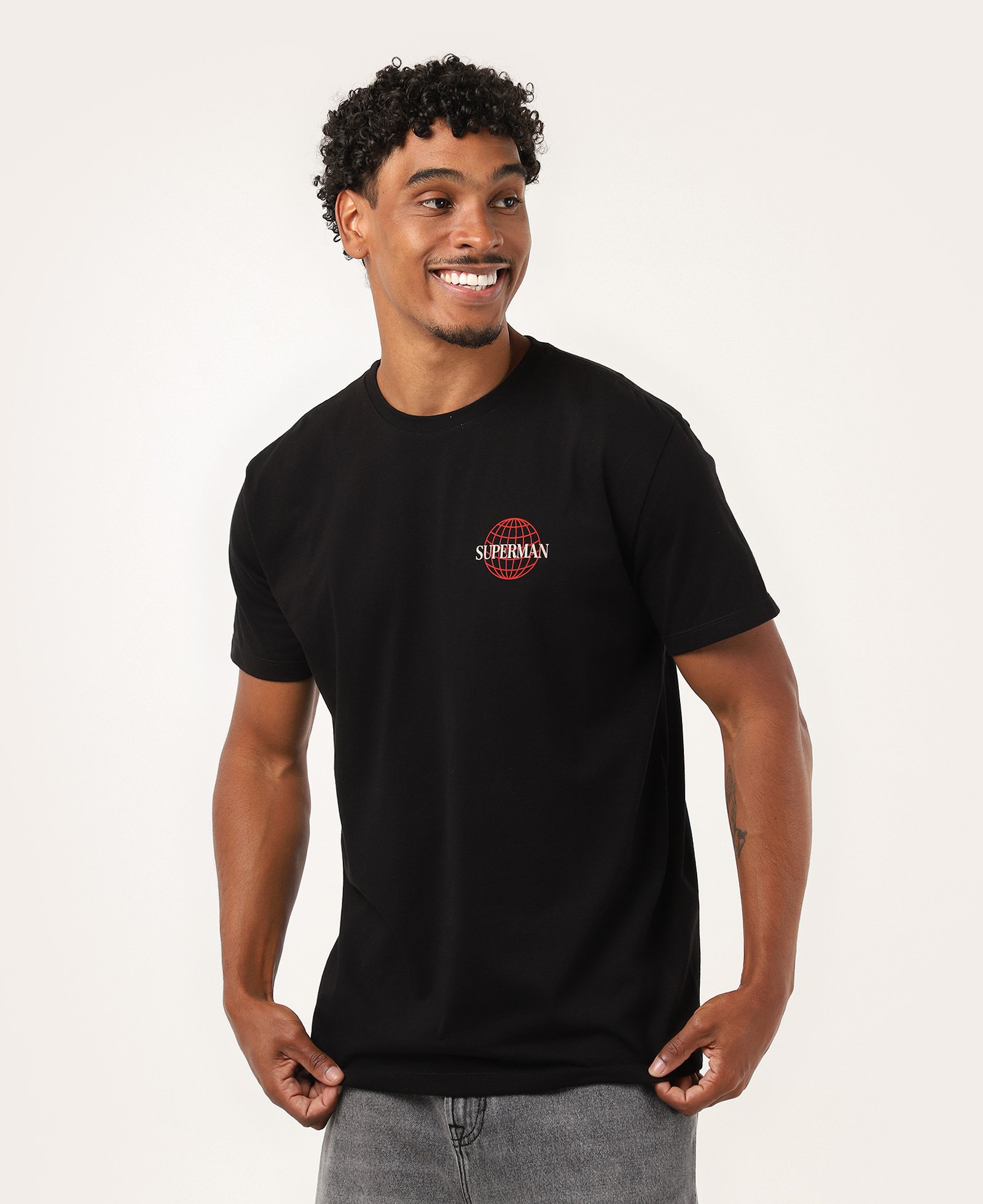 Camiseta masculina regular Metrópolis Superman preta | DC Comics