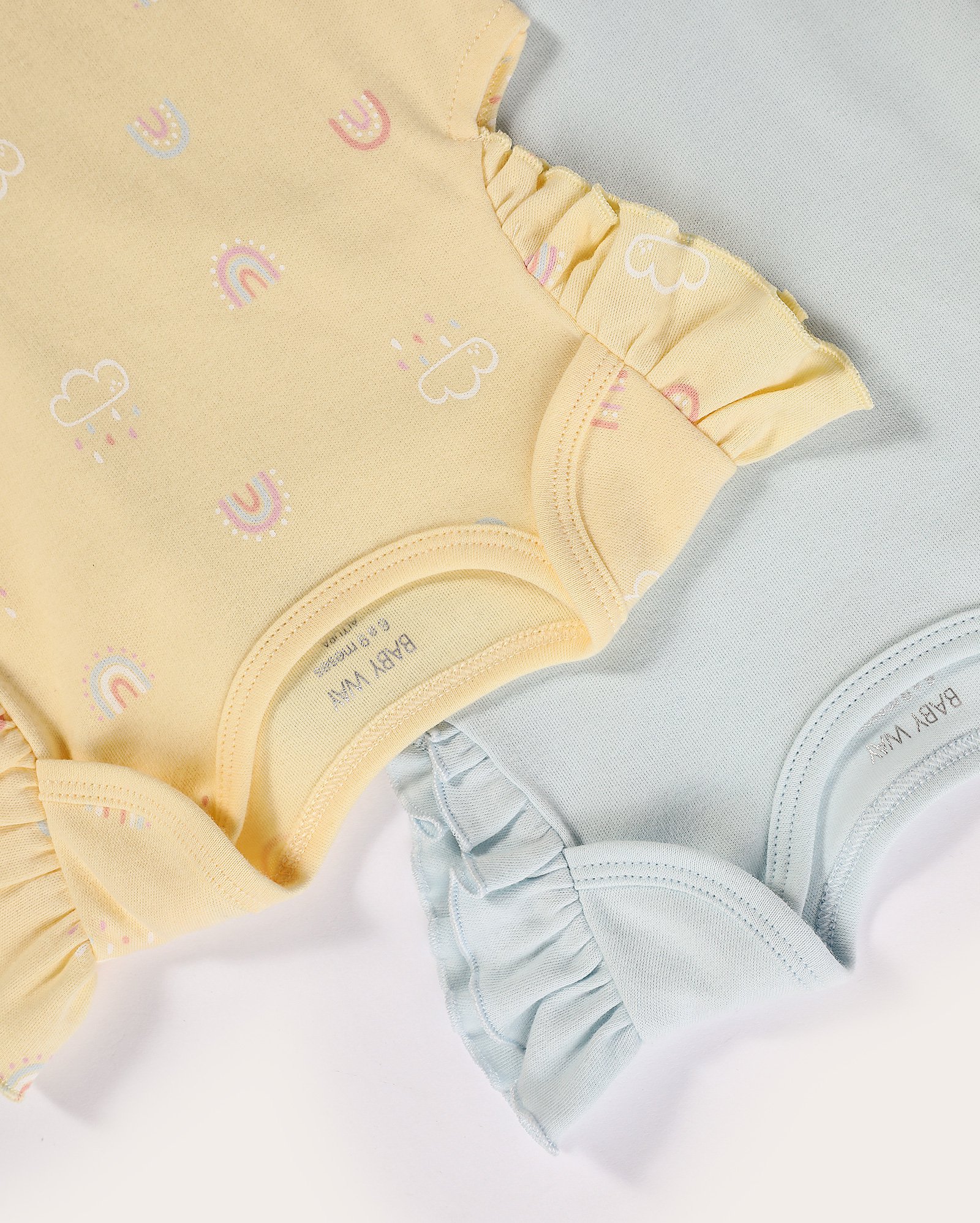 Kit body bebê 2 peças com babados arco-íris multicor | Baby Way