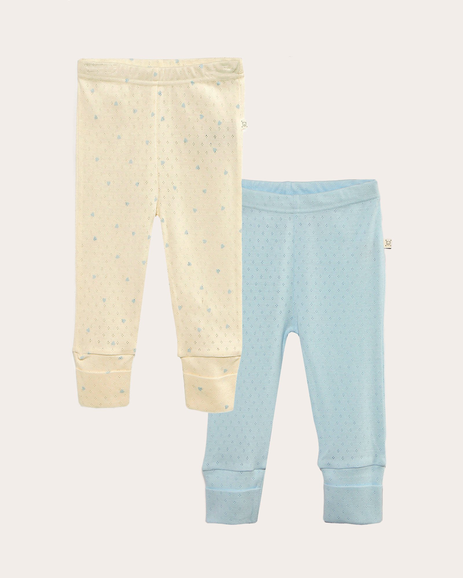 Kit calça bebê 2 peças texturizadas corações - multicor