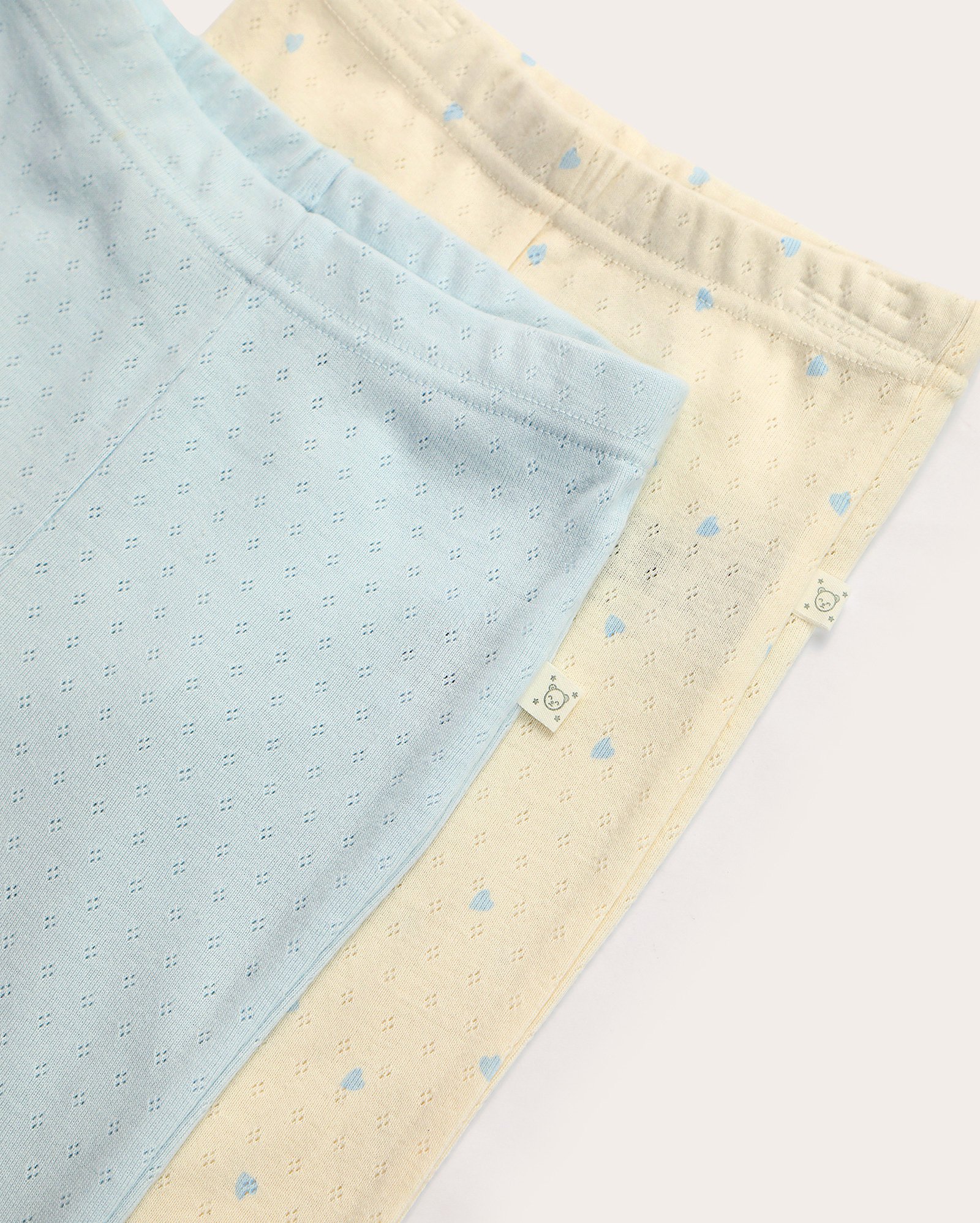 Kit calça bebê 2 peças texturizadas corações - multicor