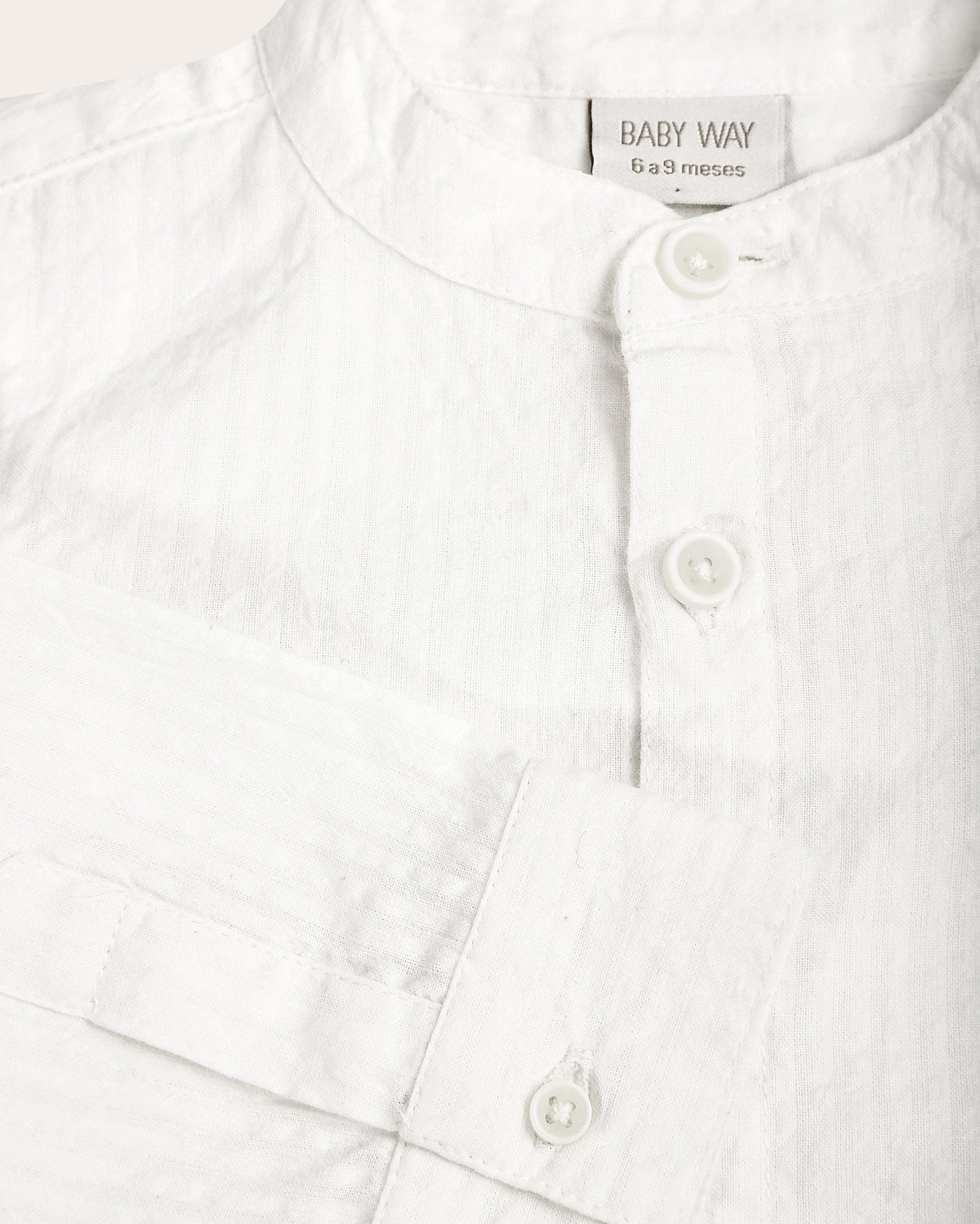 Camisa bebê texturizada manga longa branca | Baby Way