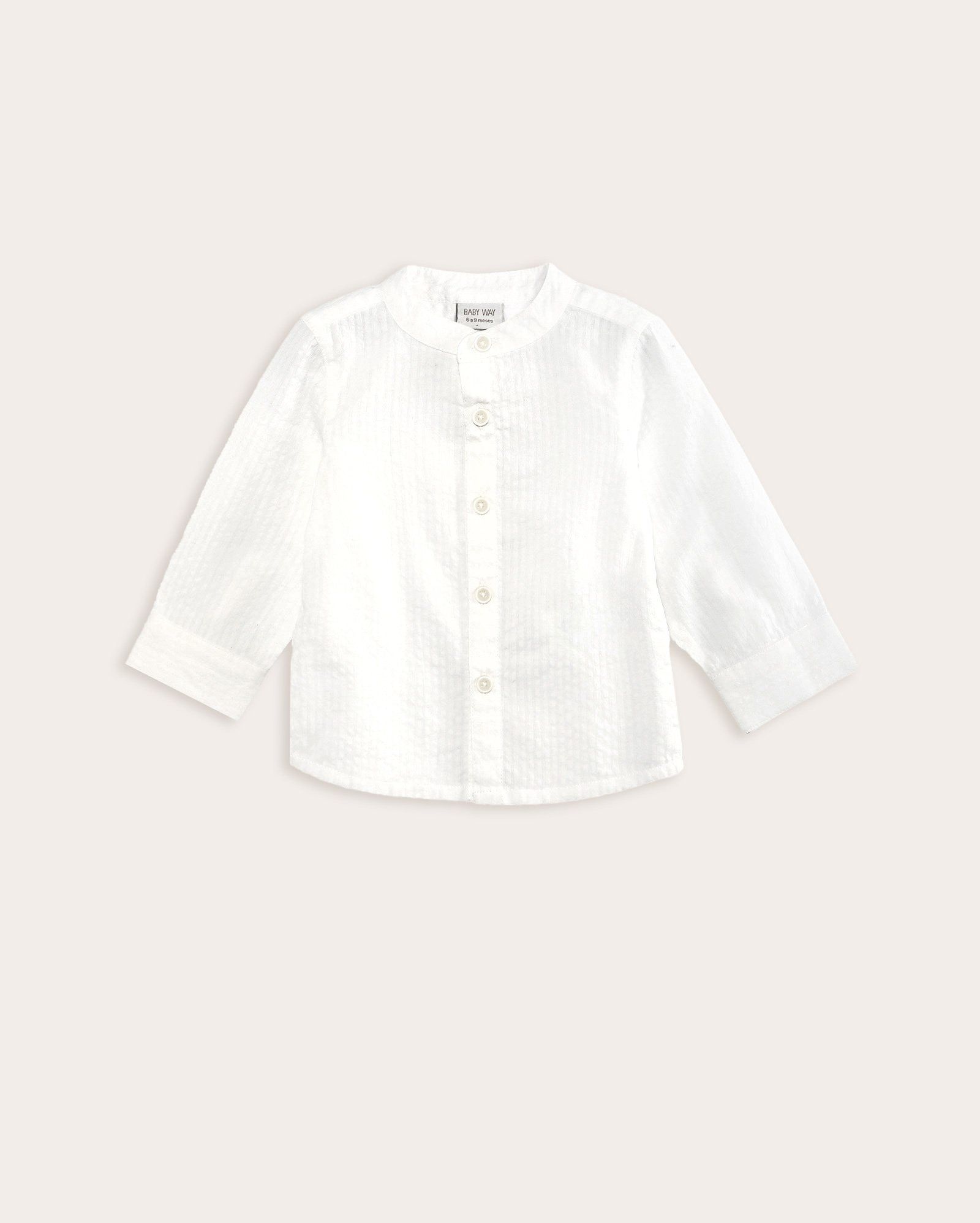 Camisa bebê texturizada manga longa branca | Baby Way