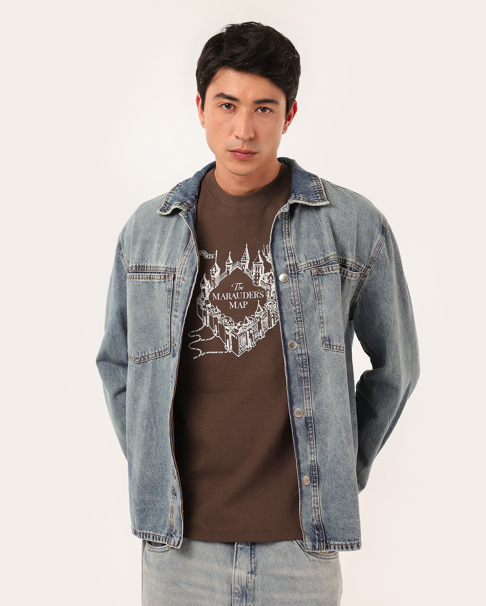 Camiseta masculina regular mapa do maroto Harry Potter marrom | FANLAB — foto 2