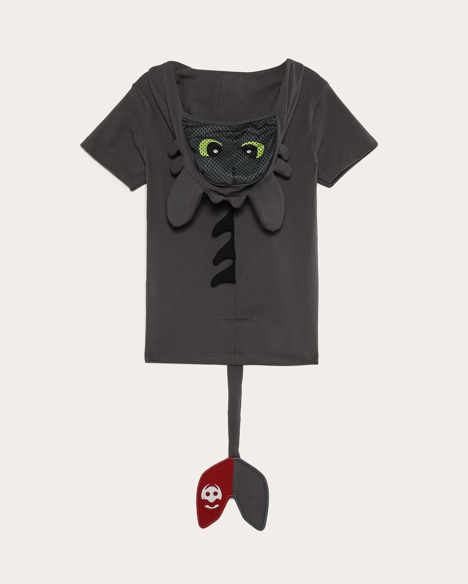 Camiseta infantil Banguela capuz e cauda 2-8A cinza | FANLAB