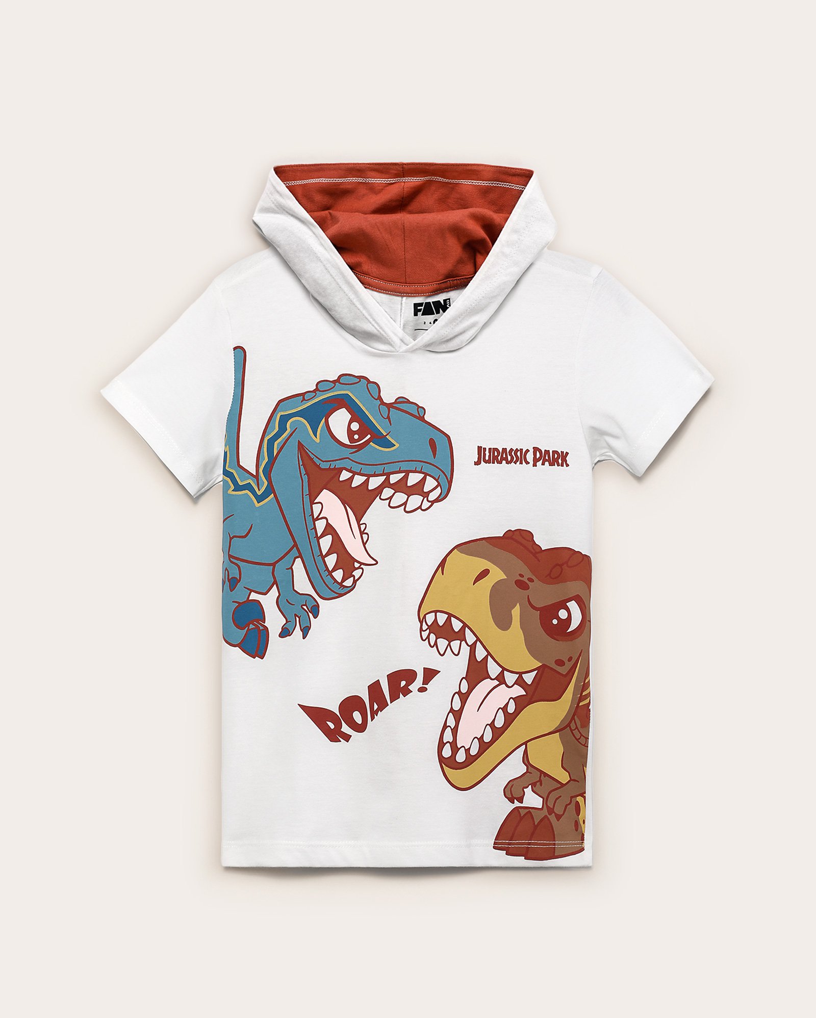 Camiseta infantil roar Jurassic World com capuz 2-8A branca | Universal