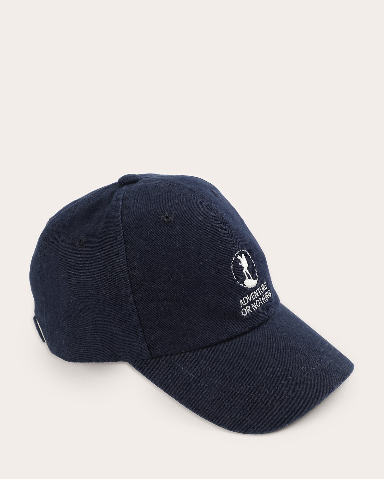 Boné masculino aba curva pespontado bordado em lettering azul