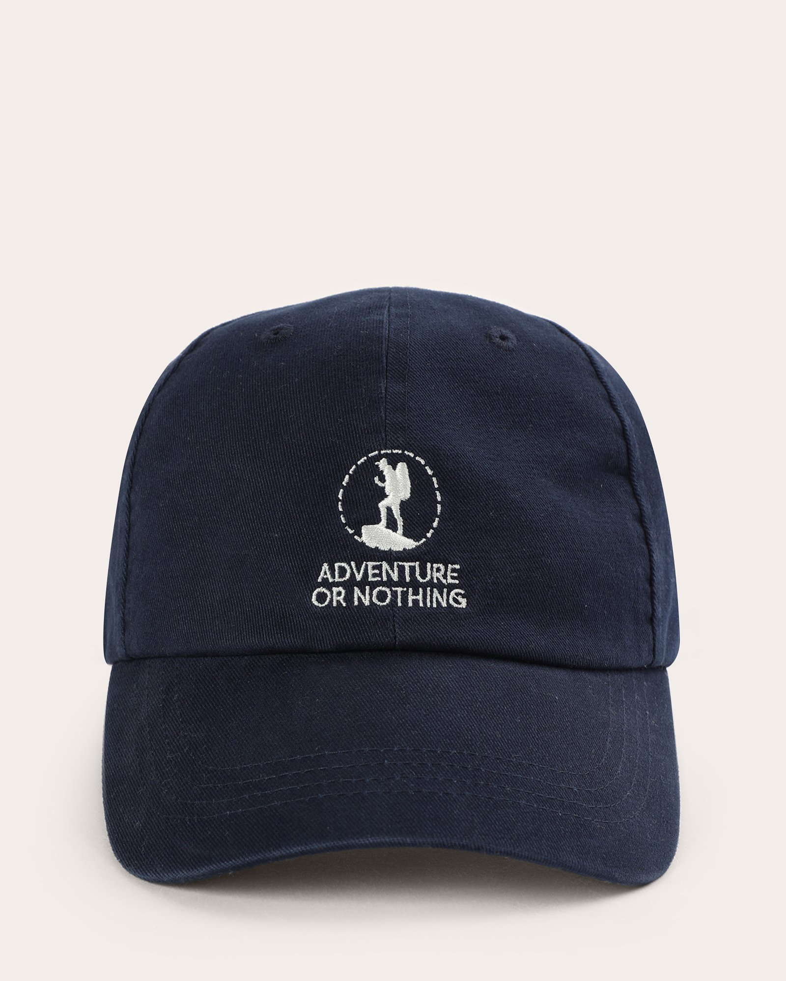 Boné masculino aba curva pespontado bordado em lettering azul