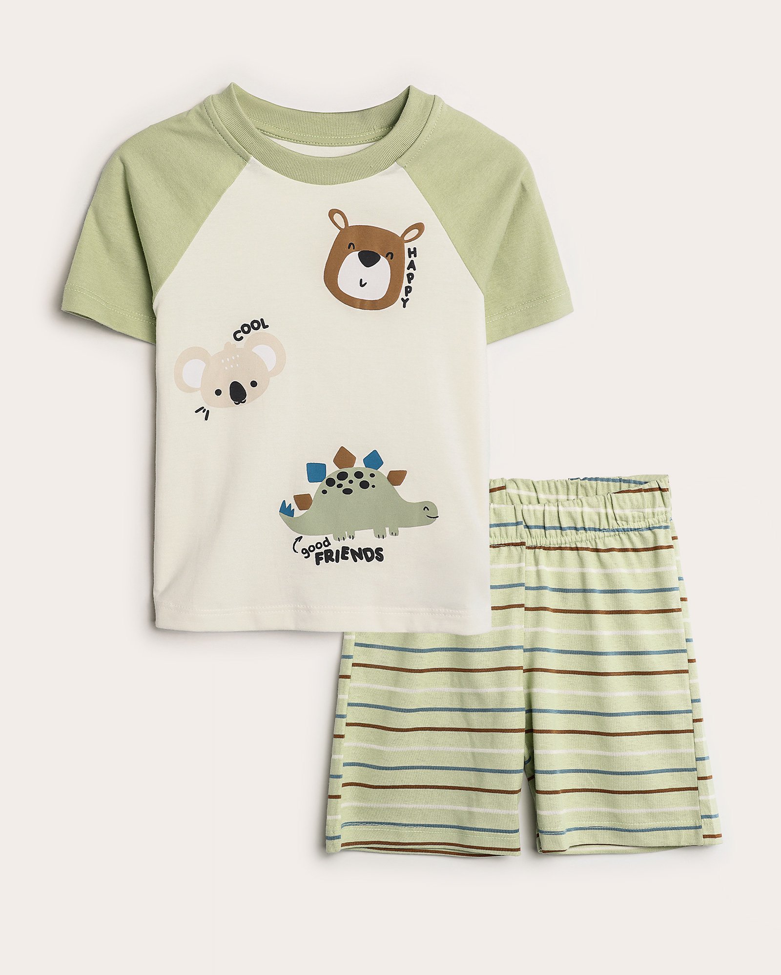 Pijama curto infantil listras com bichinhos 1-4A multicor | Accessori by Riachuelo