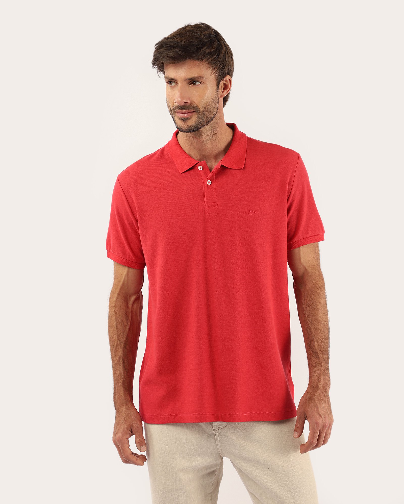 Camisa polo masculina Pool Legacy regular piquet - Vermelho