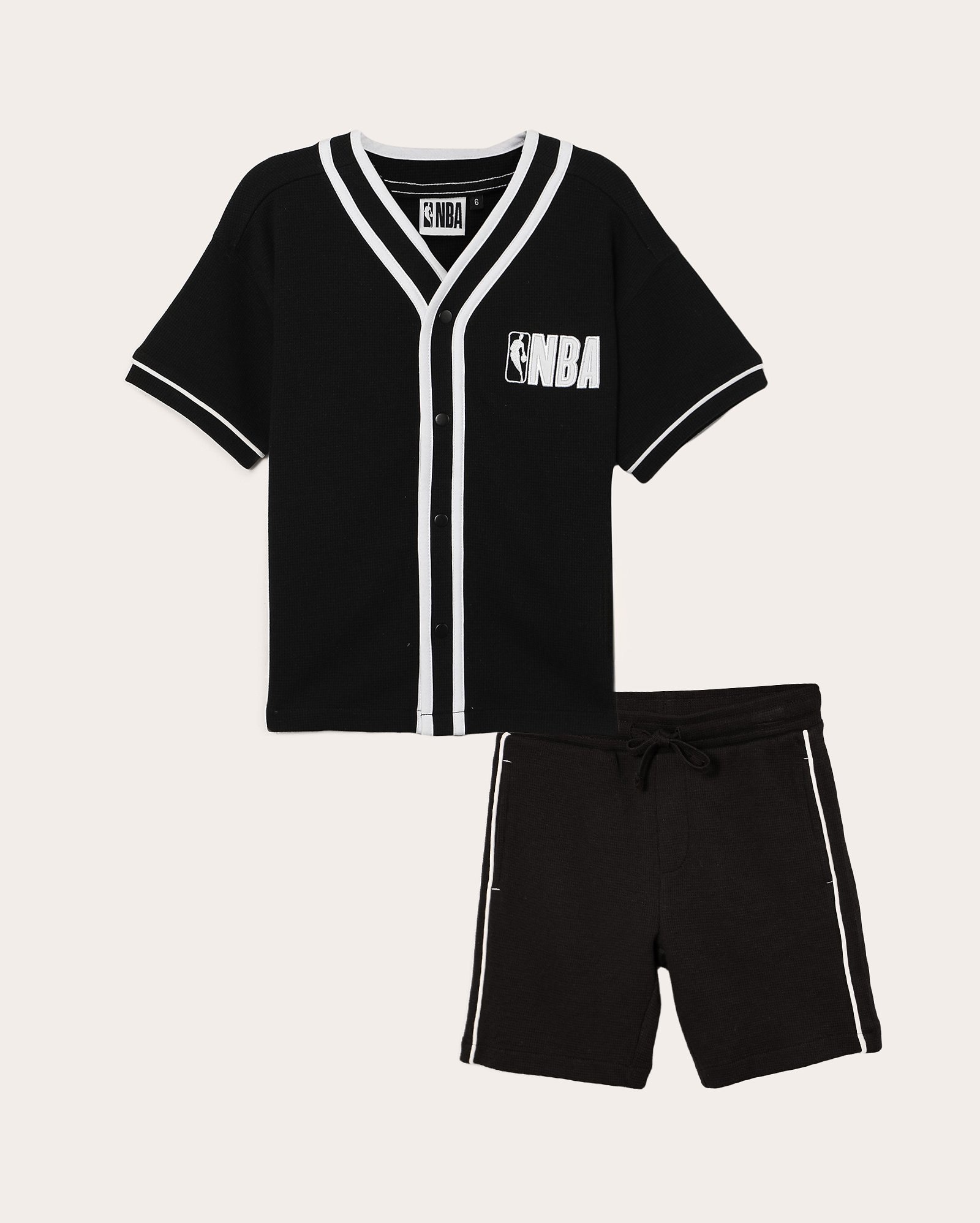 Conjunto curto infantil basquete 1-4A preto | NBA