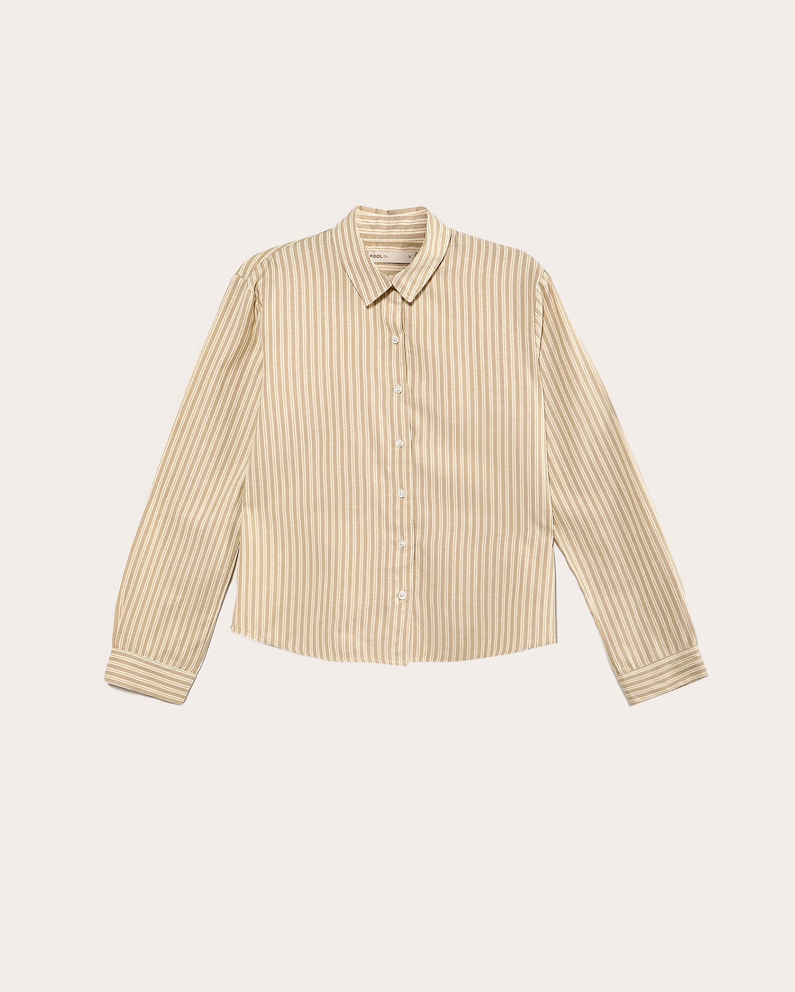 Camisa juvenil com botão listrada bege | Pool