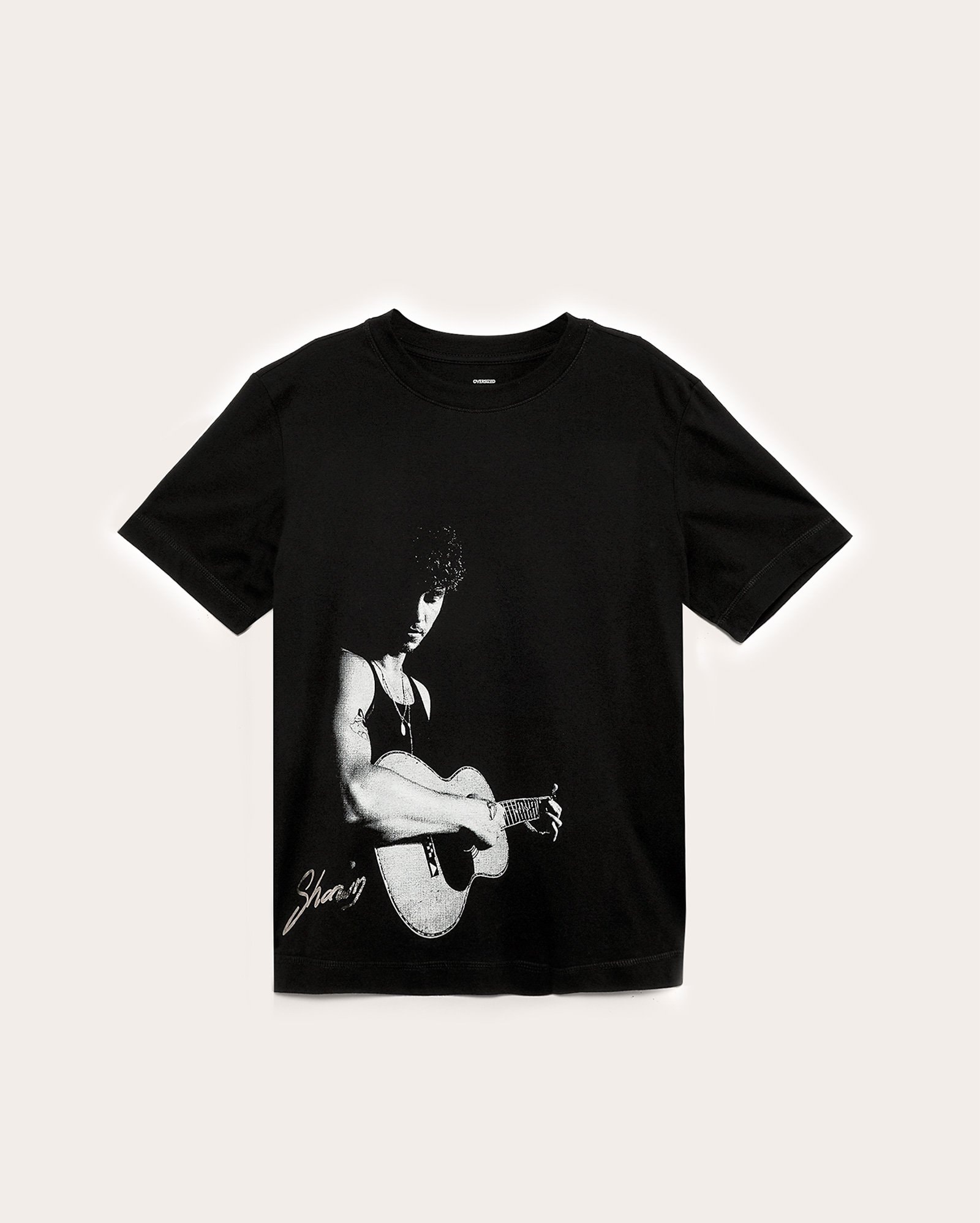 Camiseta juvenil oversized estampada preta | Shawn Mendes