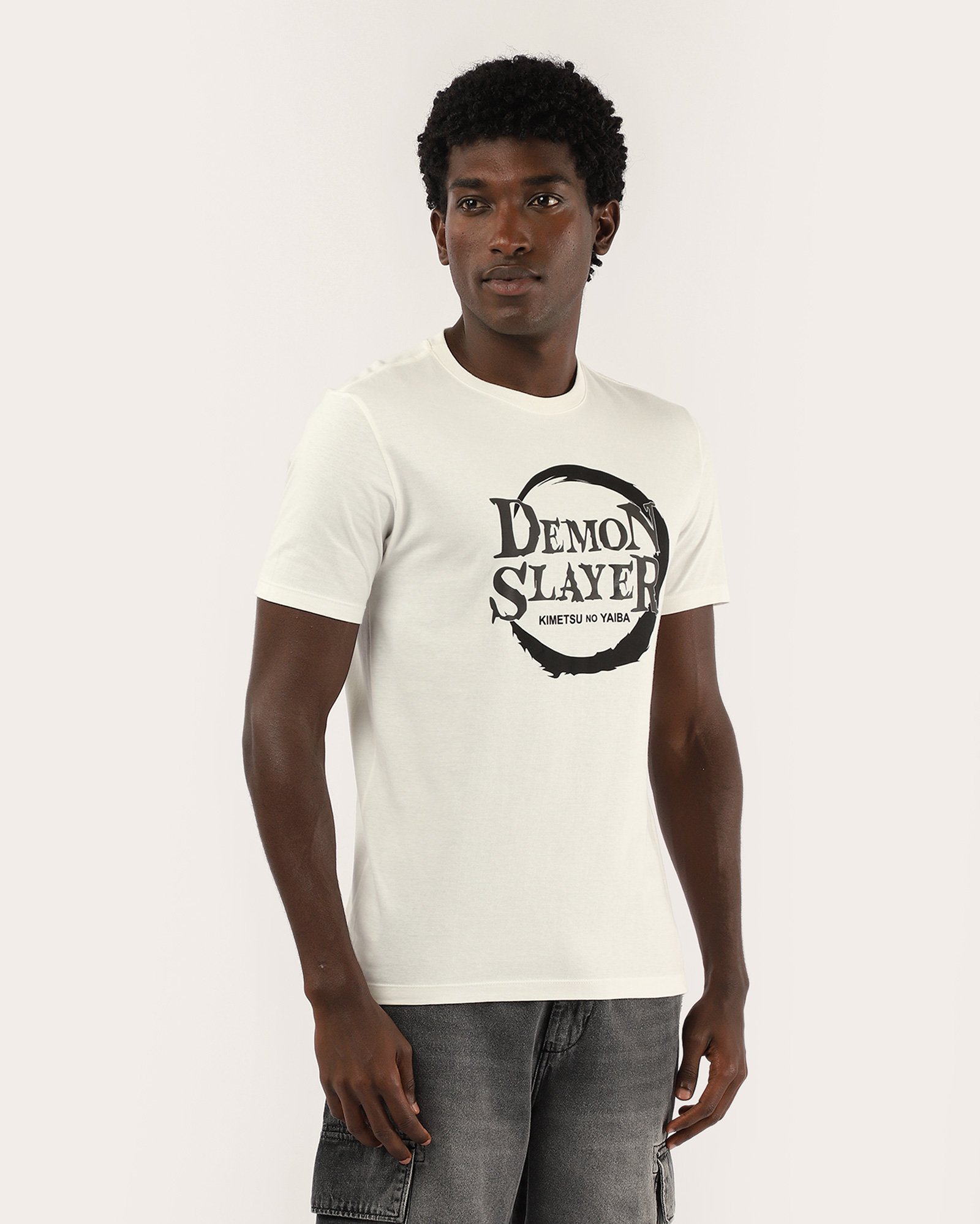 Camiseta masculina regular anime branca | Demon Slayer