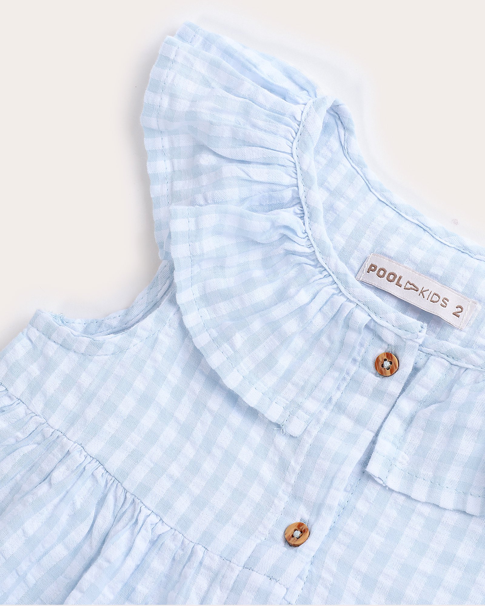 Vestido infantil evasê xadrez com abotoamento 1-4A - azul