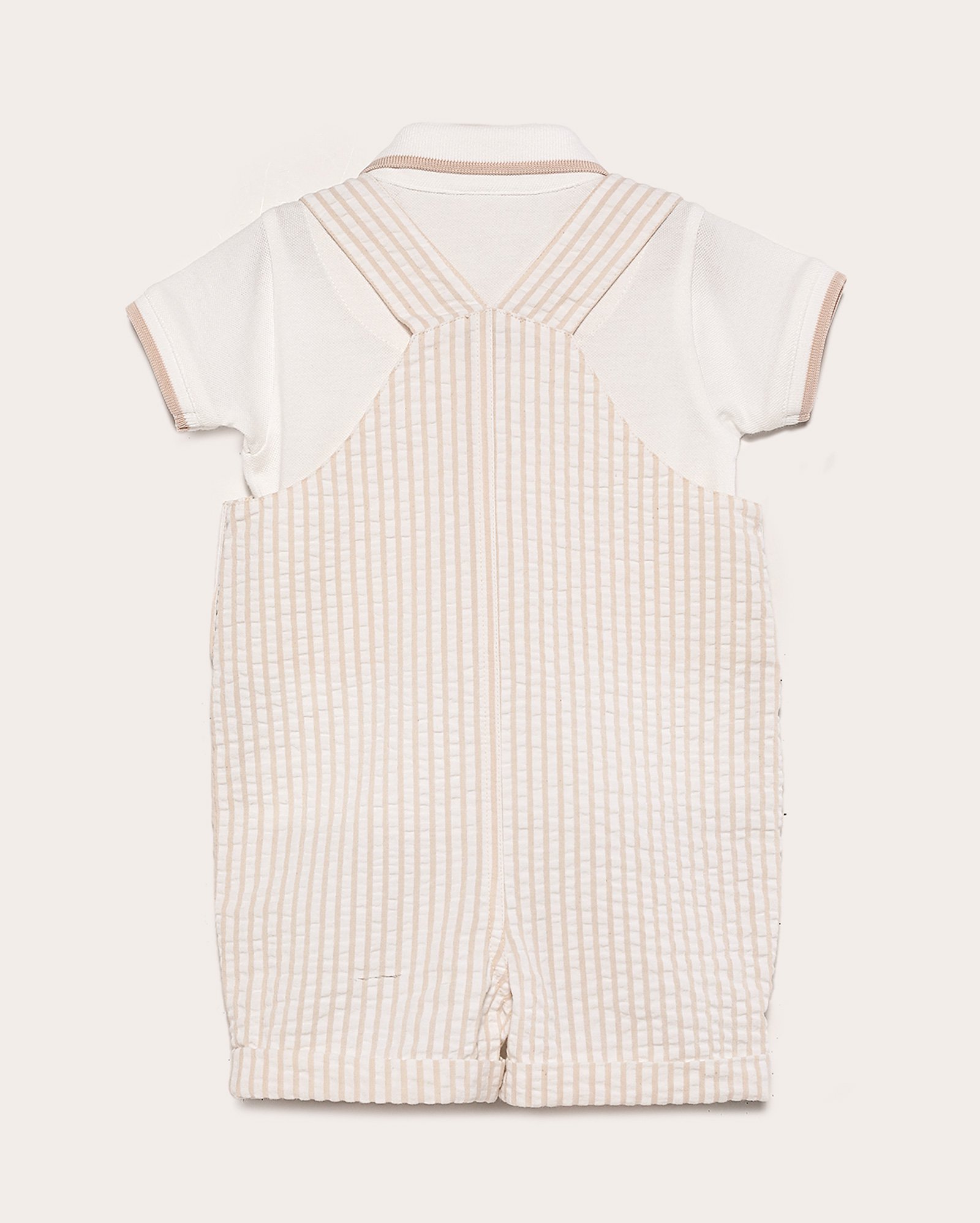 Jardineira bebê listrada com camisa polo multicor | Baby Way