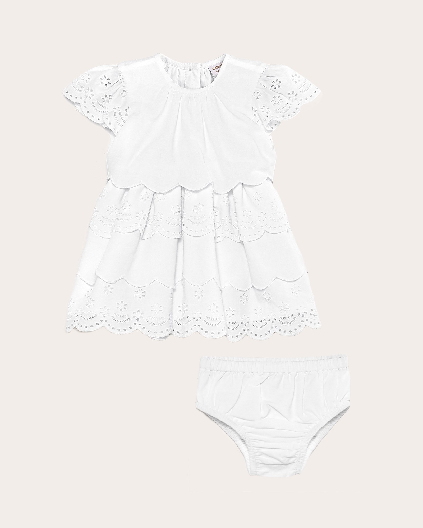 Vestido bebê godê renda com babados branco | Baby Way 