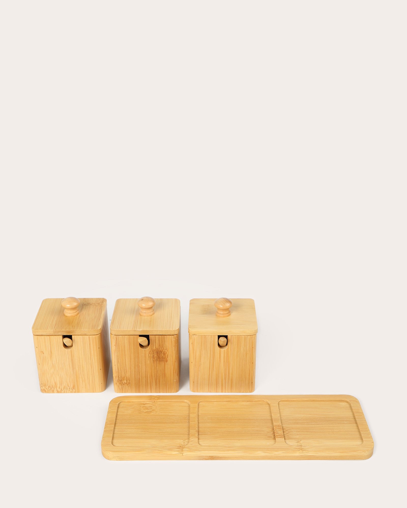 Conjunto de 3 potes multiuso bambu bege | Casa Riachuelo