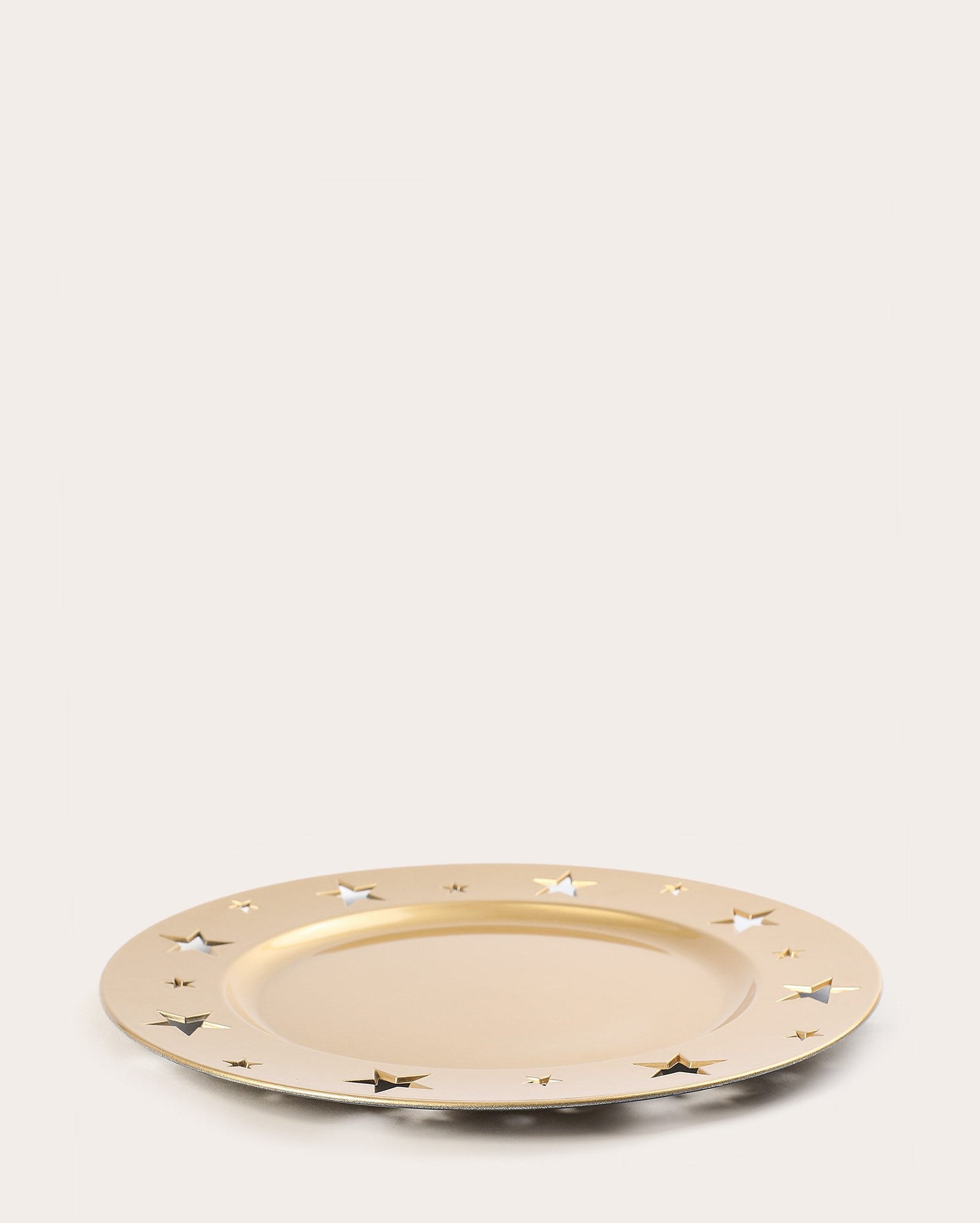Sousplat redondo natalino estrelas 33cm dourado | Casa Riachuelo