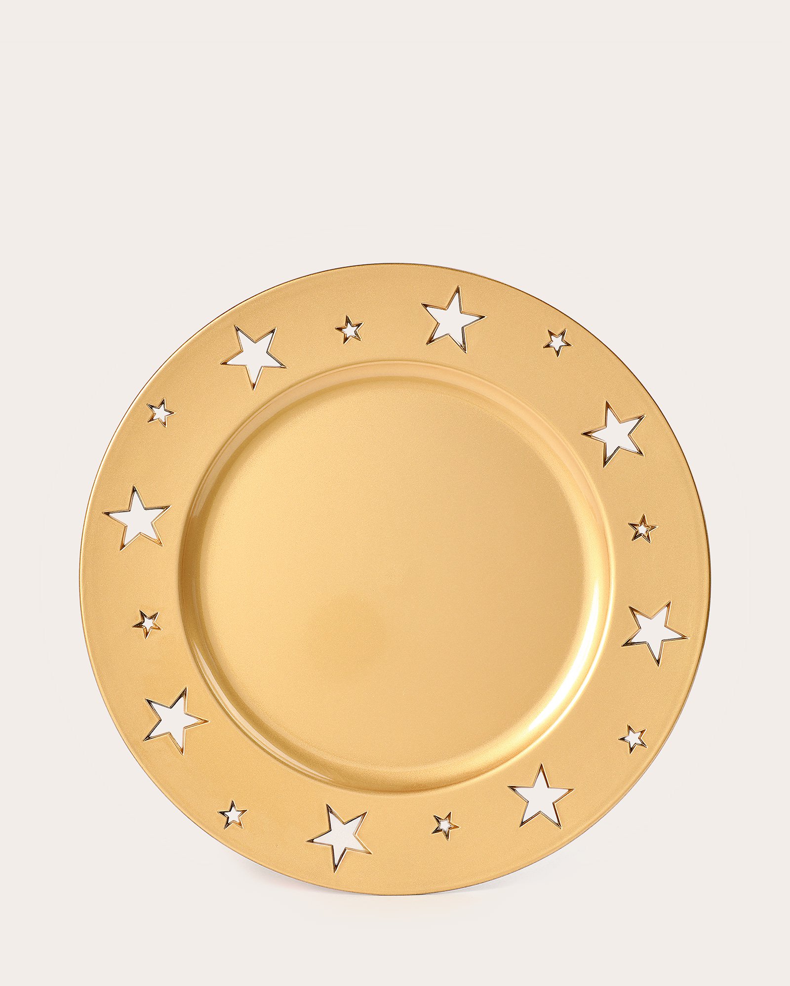 Sousplat redondo natalino estrelas 33cm dourado | Casa Riachuelo