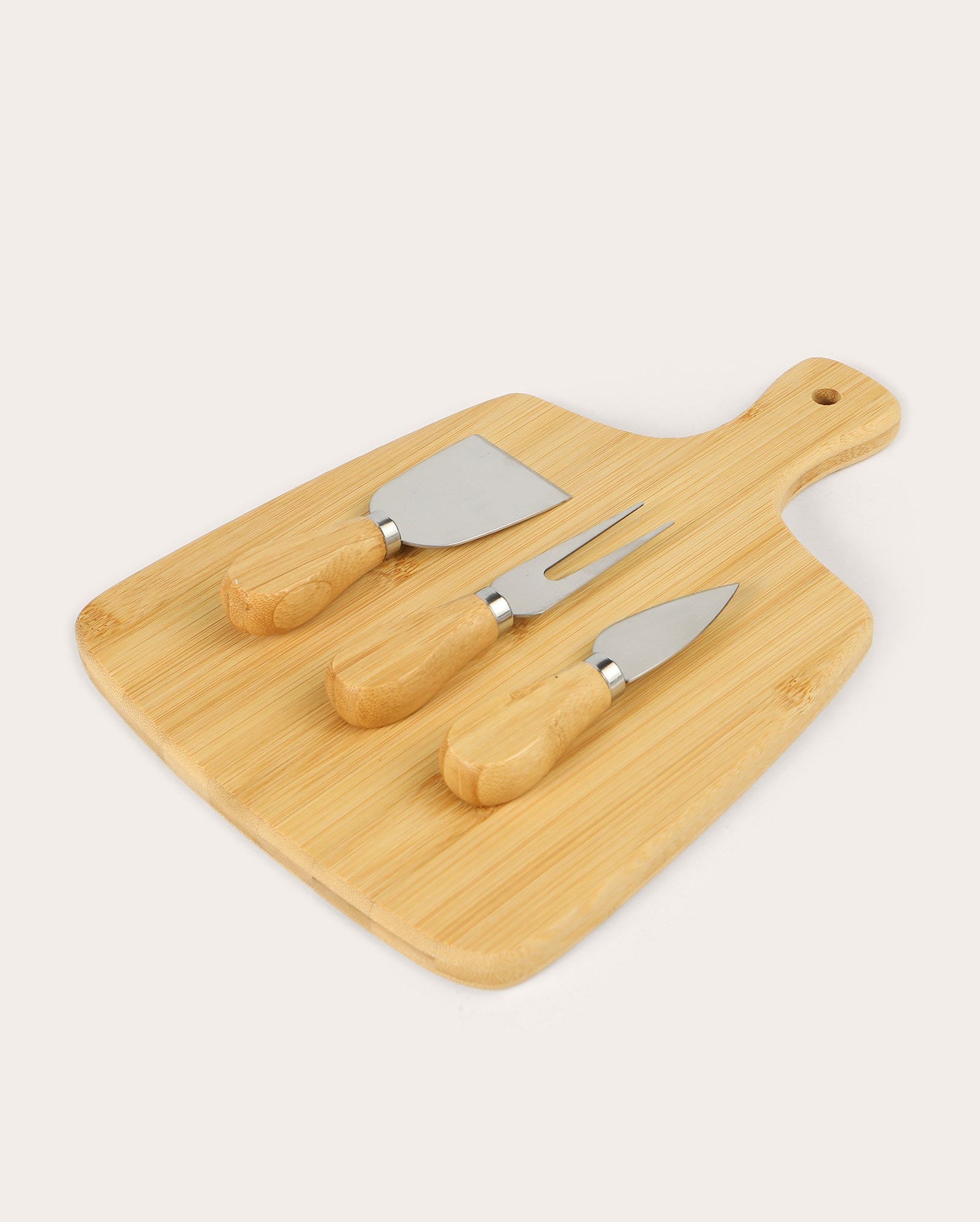 Conjunto para queijo bambu 4 peças bege | Casa Riachuelo