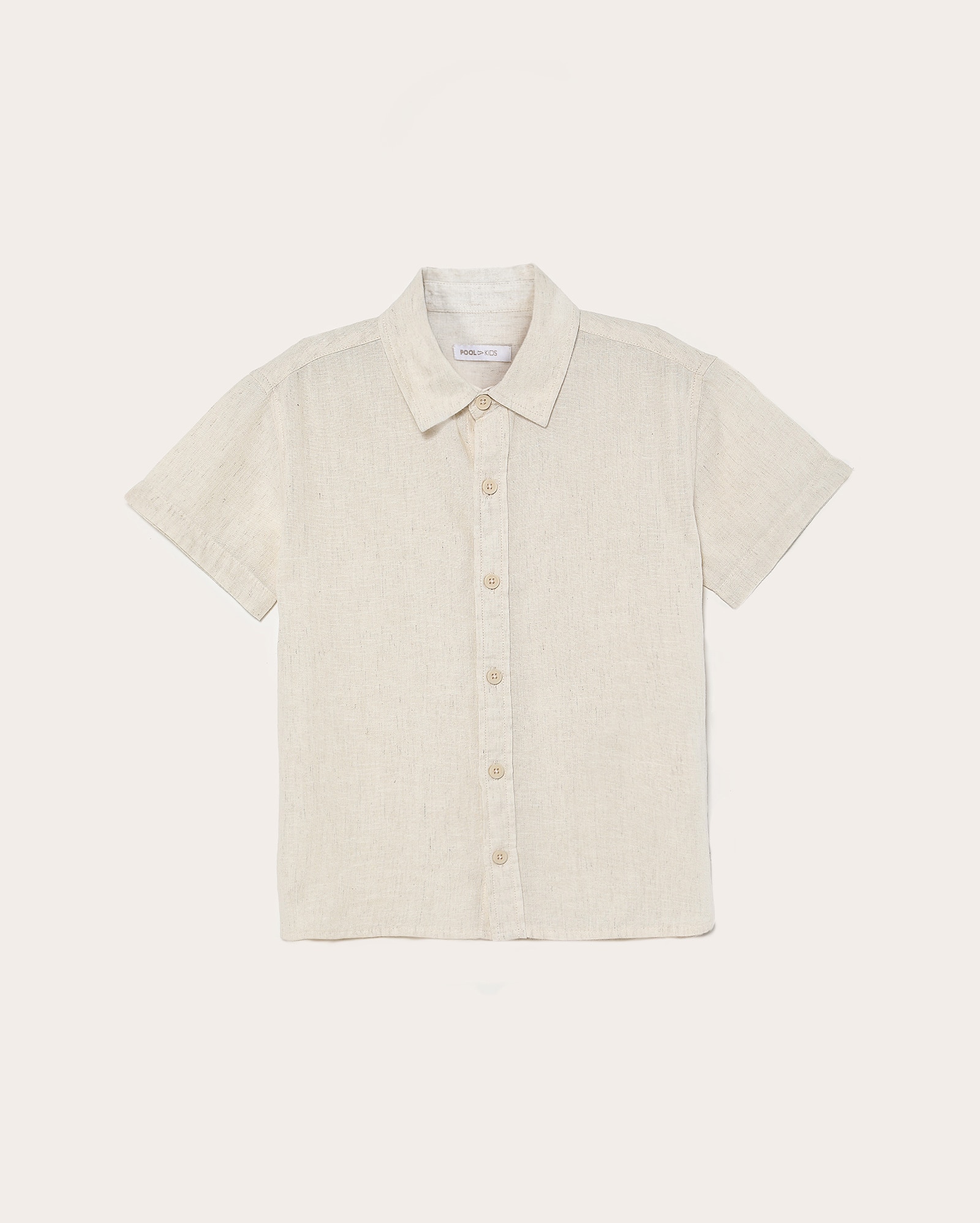 Camisa infantil em viscolinho 1-4A - Bege Claro Mescla