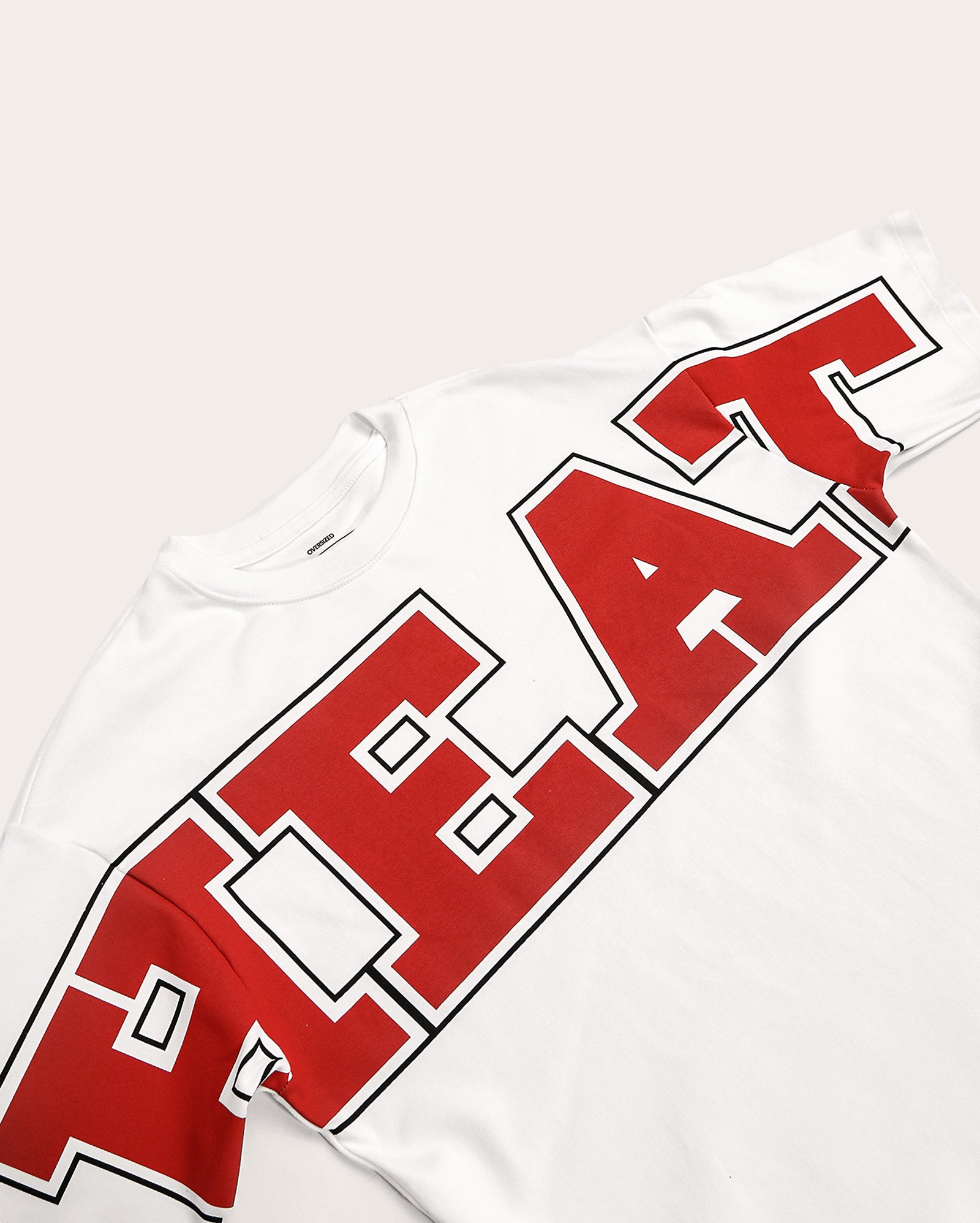 Camiseta juvenil oversized Miami Heat branca | NBA
