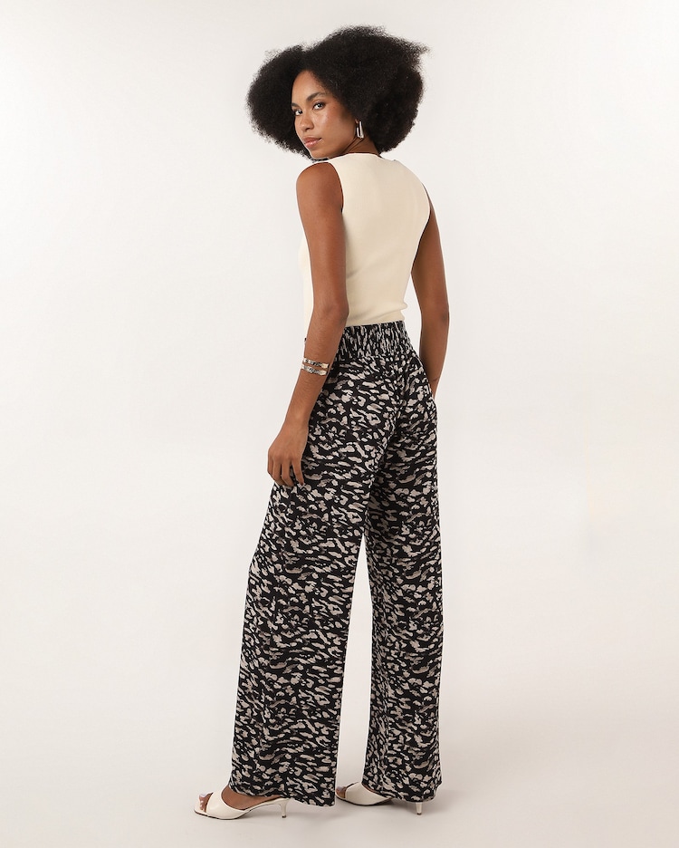 Riachuelo Calça feminina pantalona Marbella em viscose animal