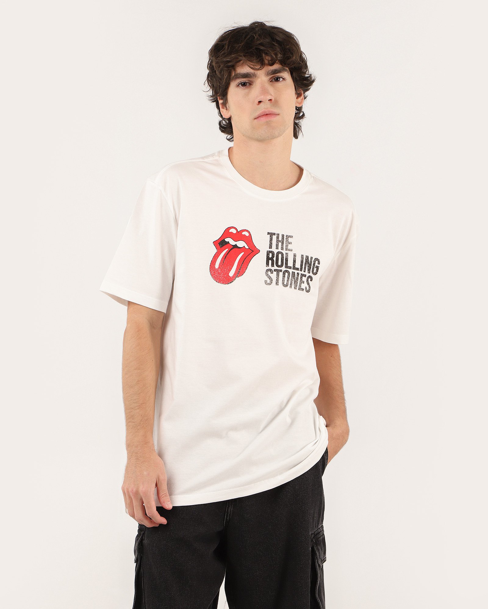 Camiseta masculina manga curta banda branca | The Rolling Stones