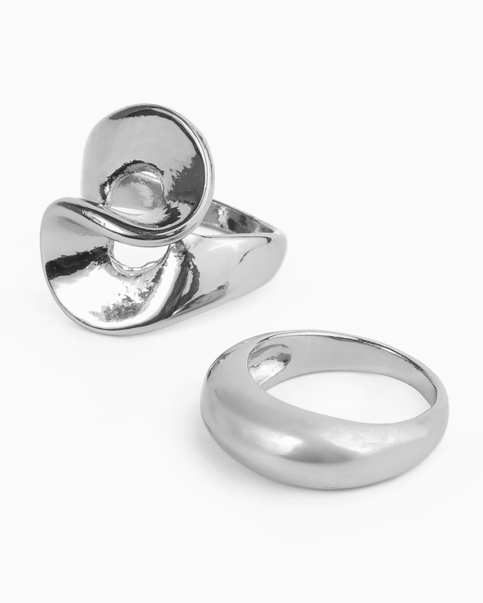 Kit anéis feminino 2 peças elaborados e orgânicos prata | Accessori by Riachuelo