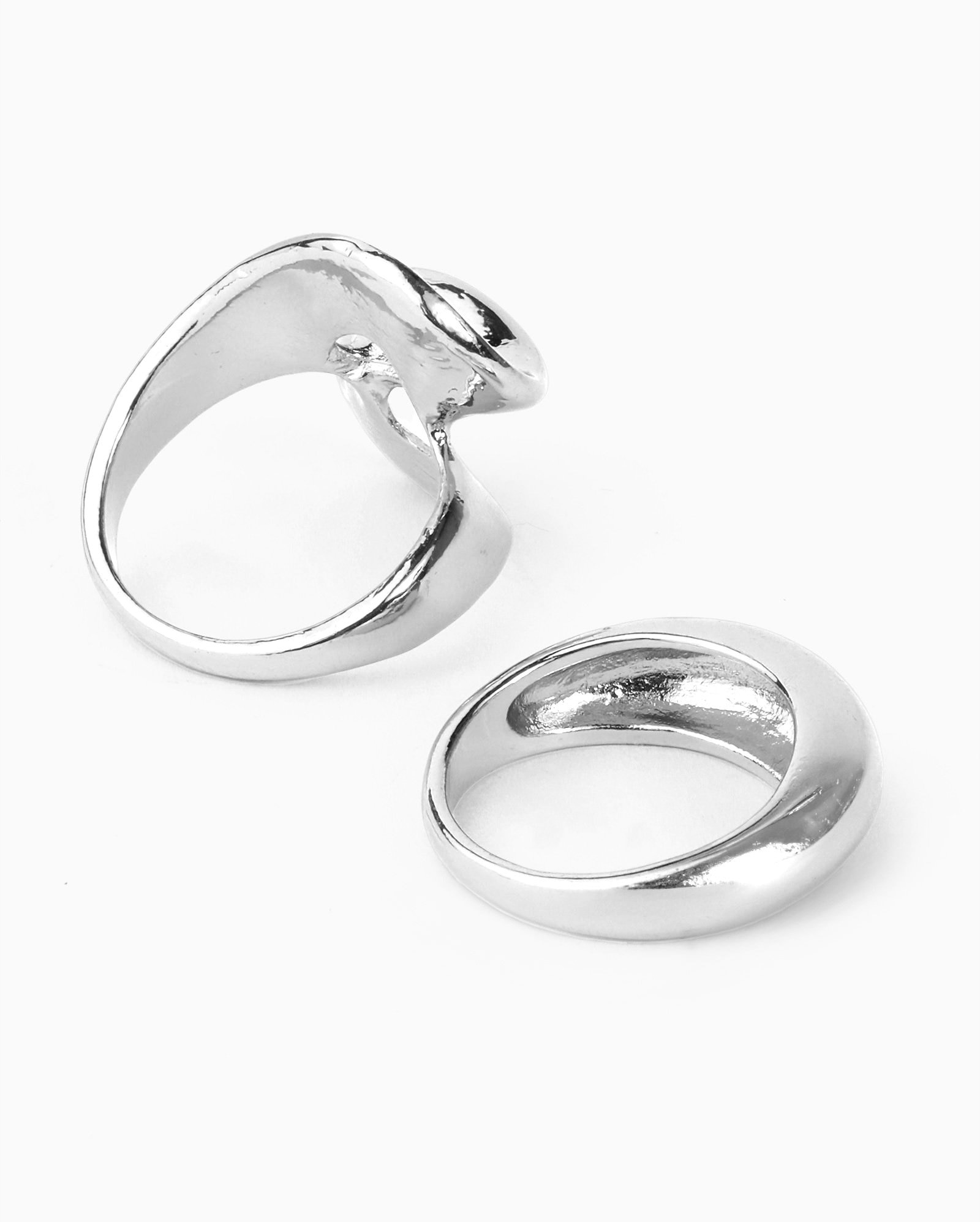Kit anéis feminino 2 peças elaborados e orgânicos prata | Accessori by Riachuelo