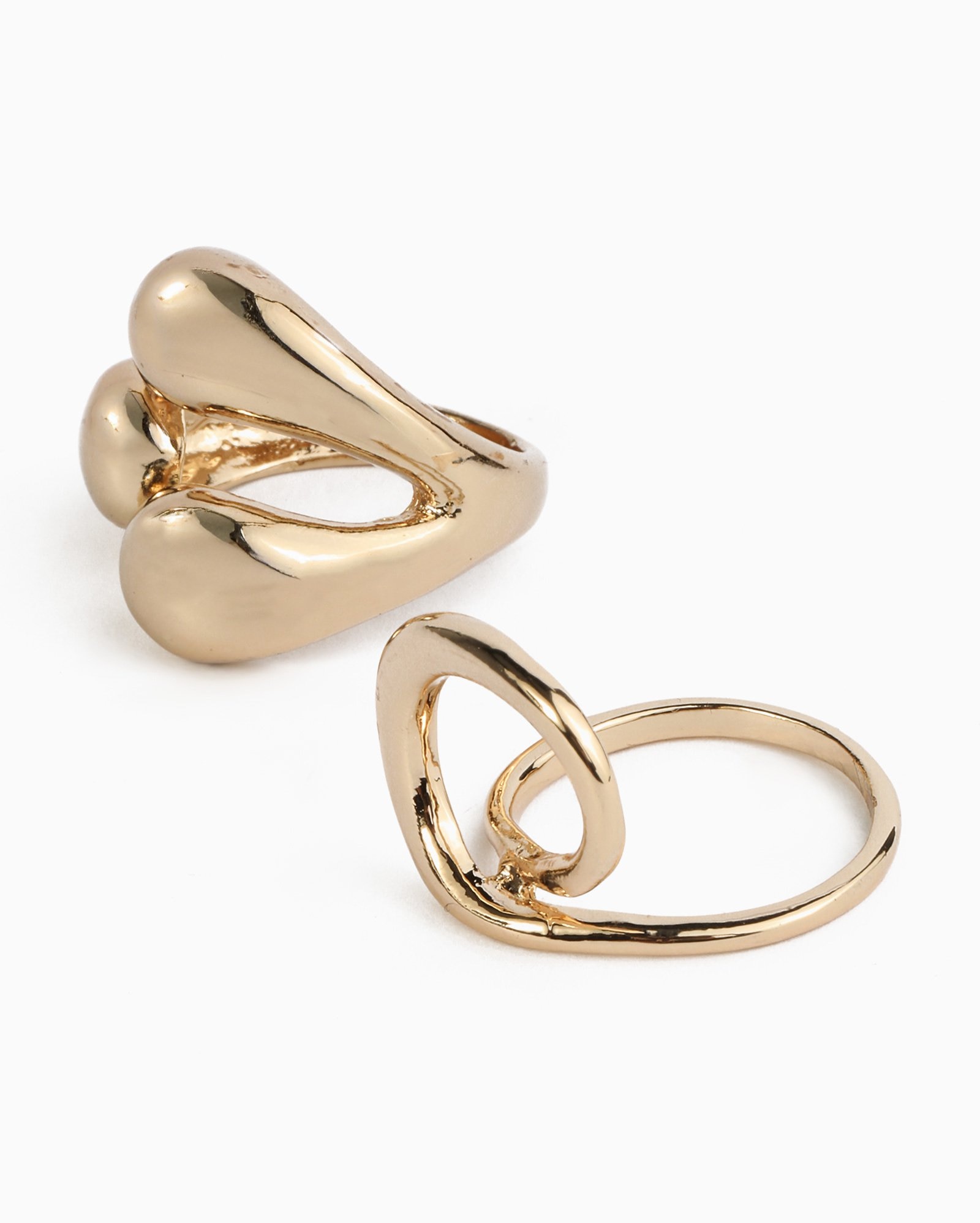 Kit anéis feminino 2 peças elaborado bolas dourado | Accessori by Riachuelo